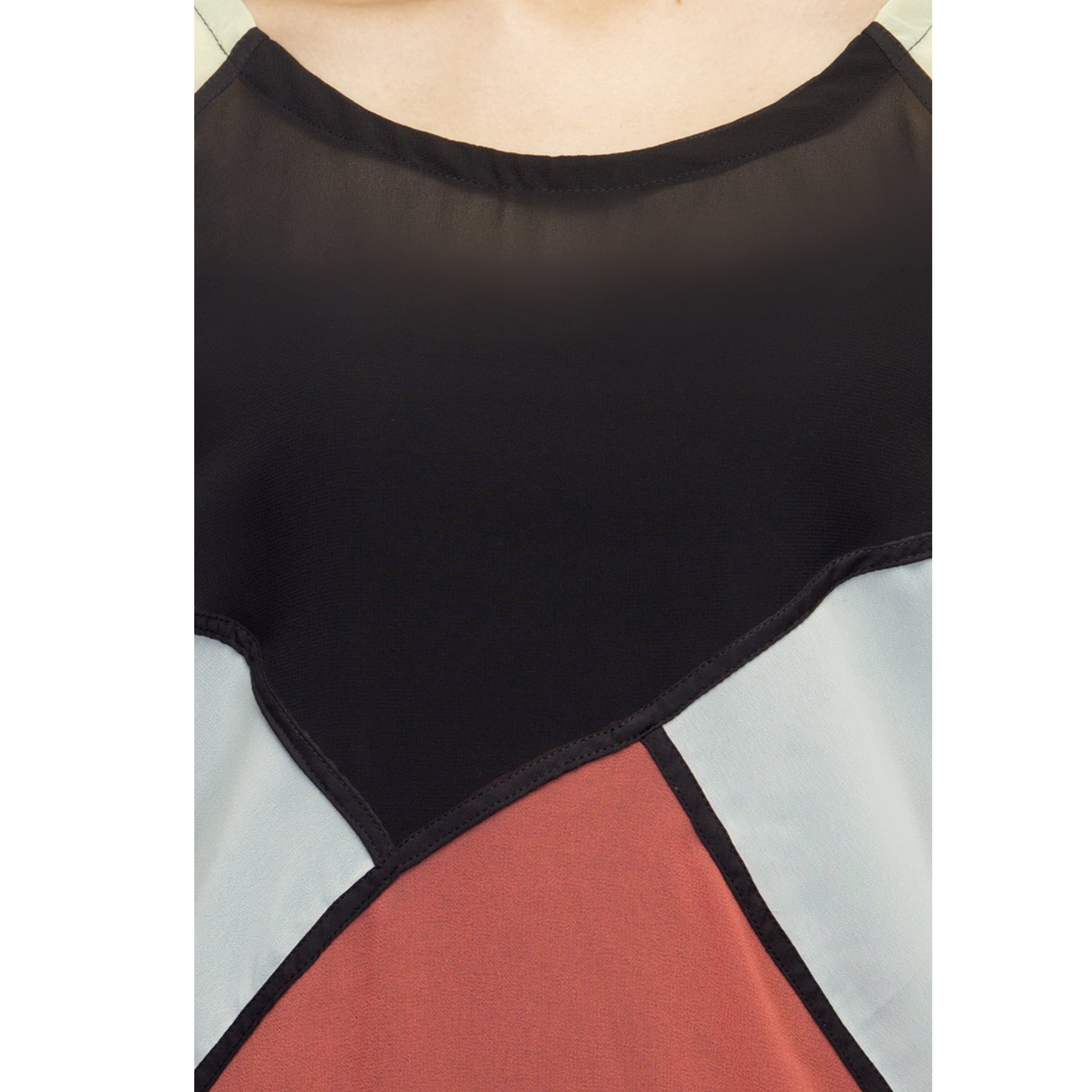 Red and Black Multicolor Top
