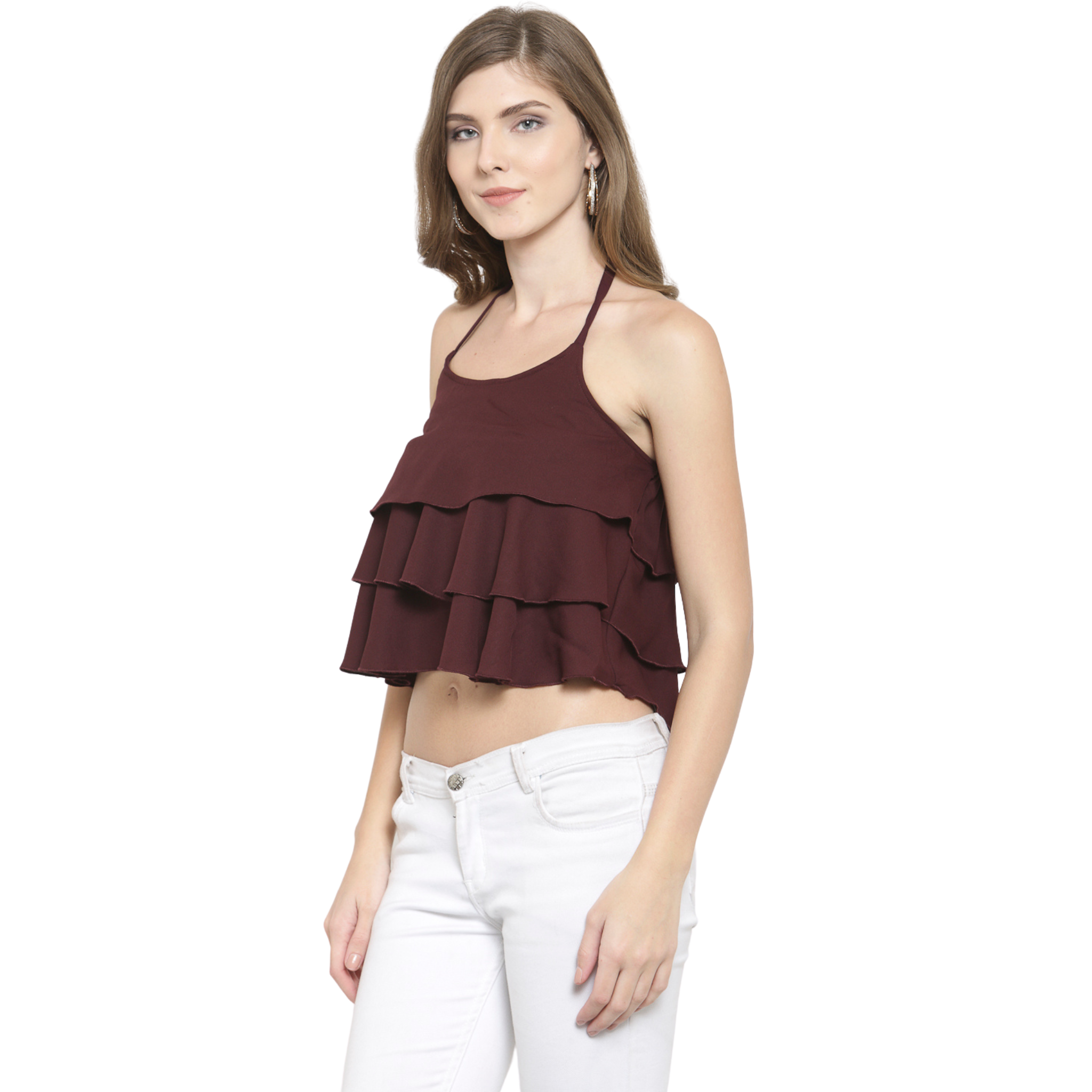Maroon Crop Top