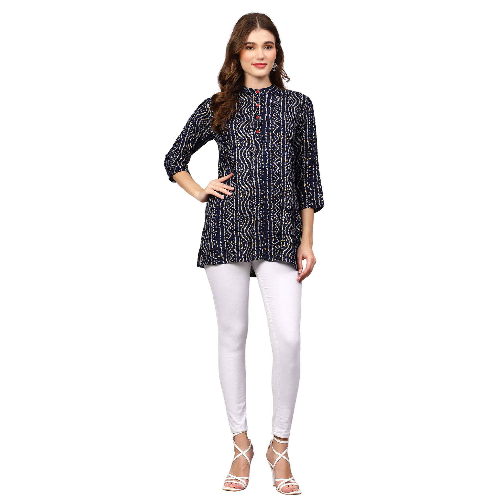 Blue Bandhani Print Tunic