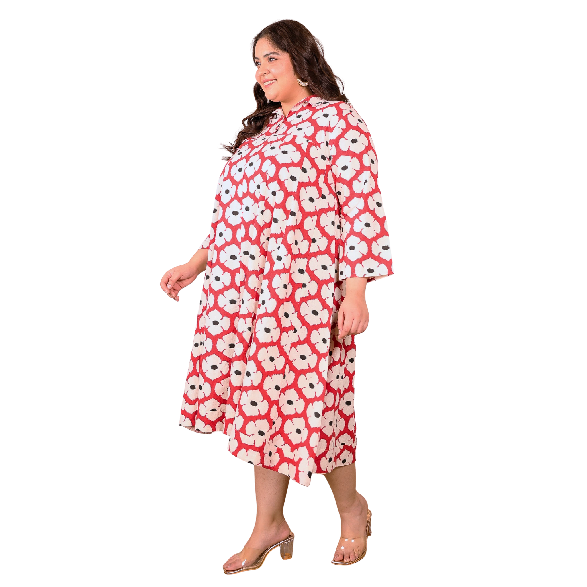Red Floral Kali Plus Size Dress