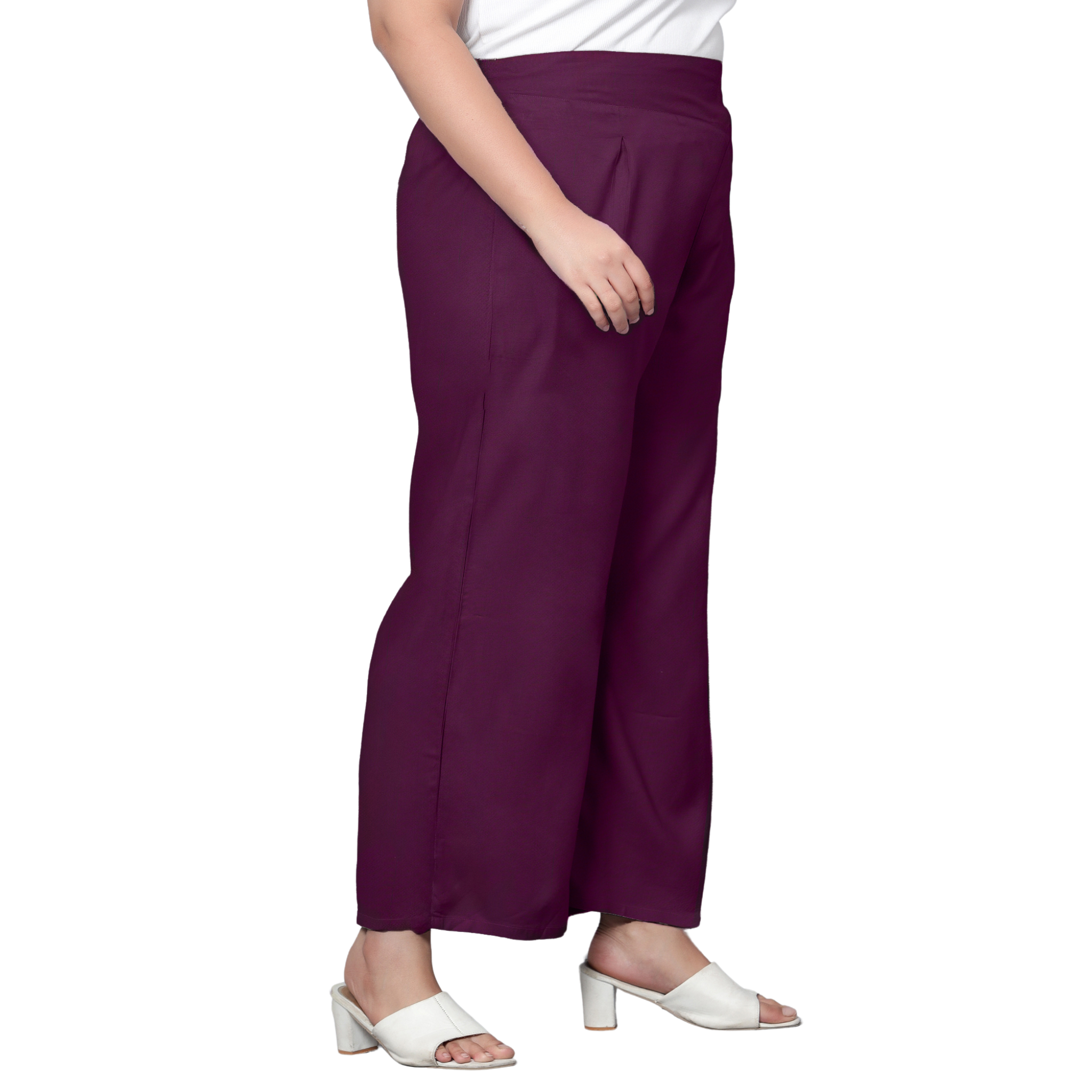 Purple Plus Size Trousers