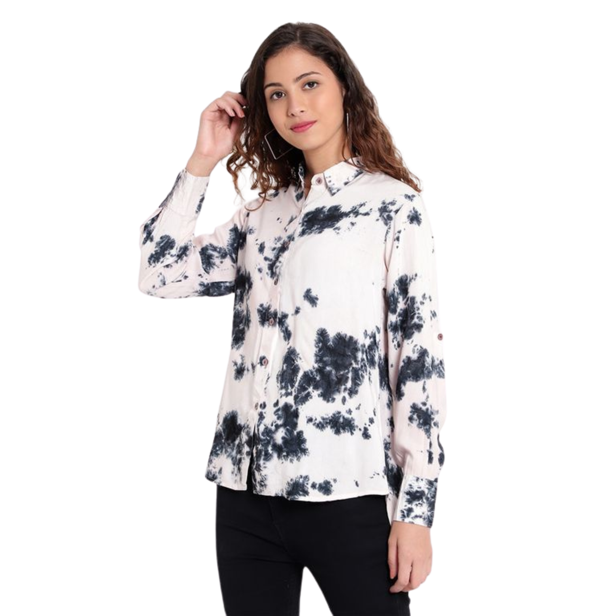 Black and White Tie Dye Shirt