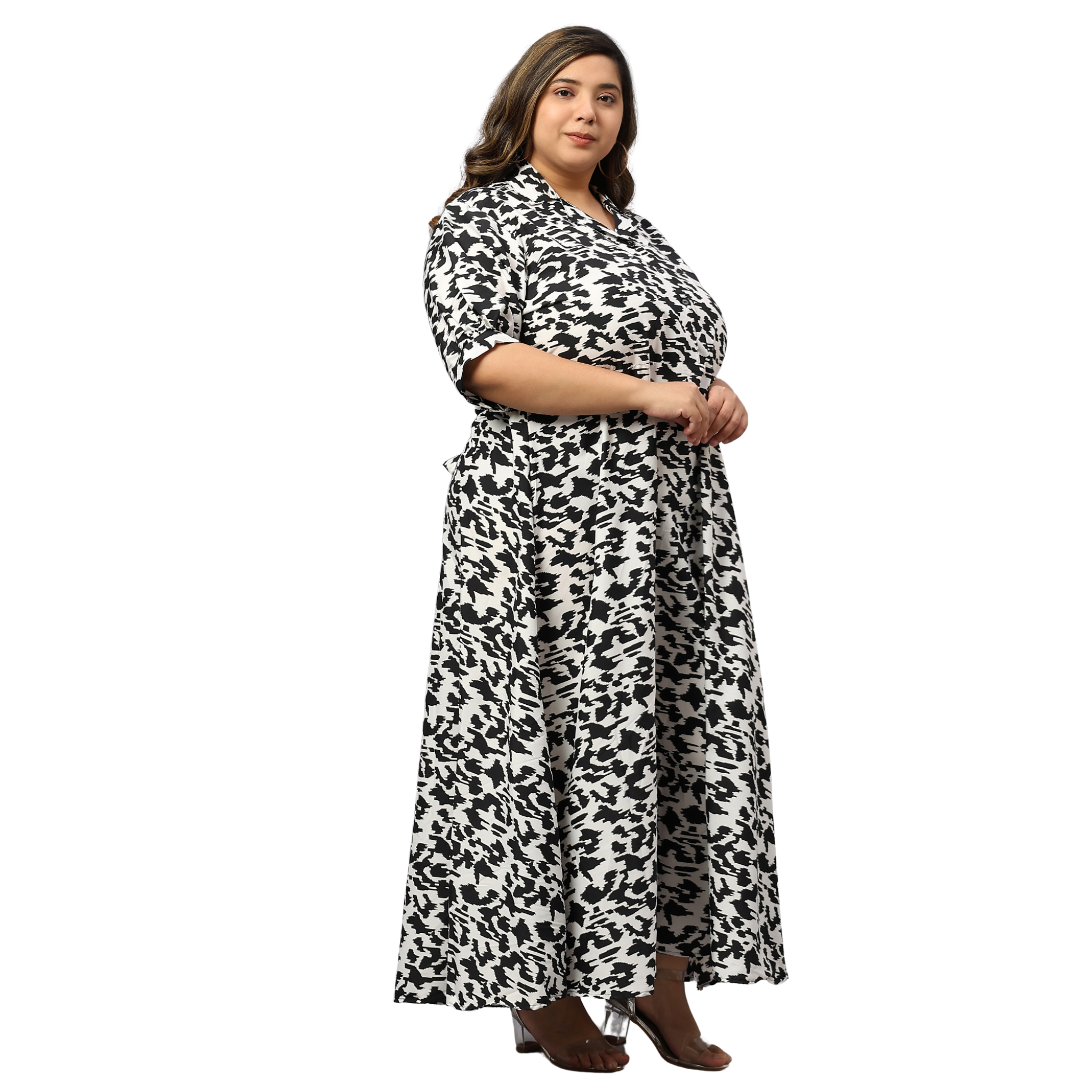 Black and White Plus Size Dress