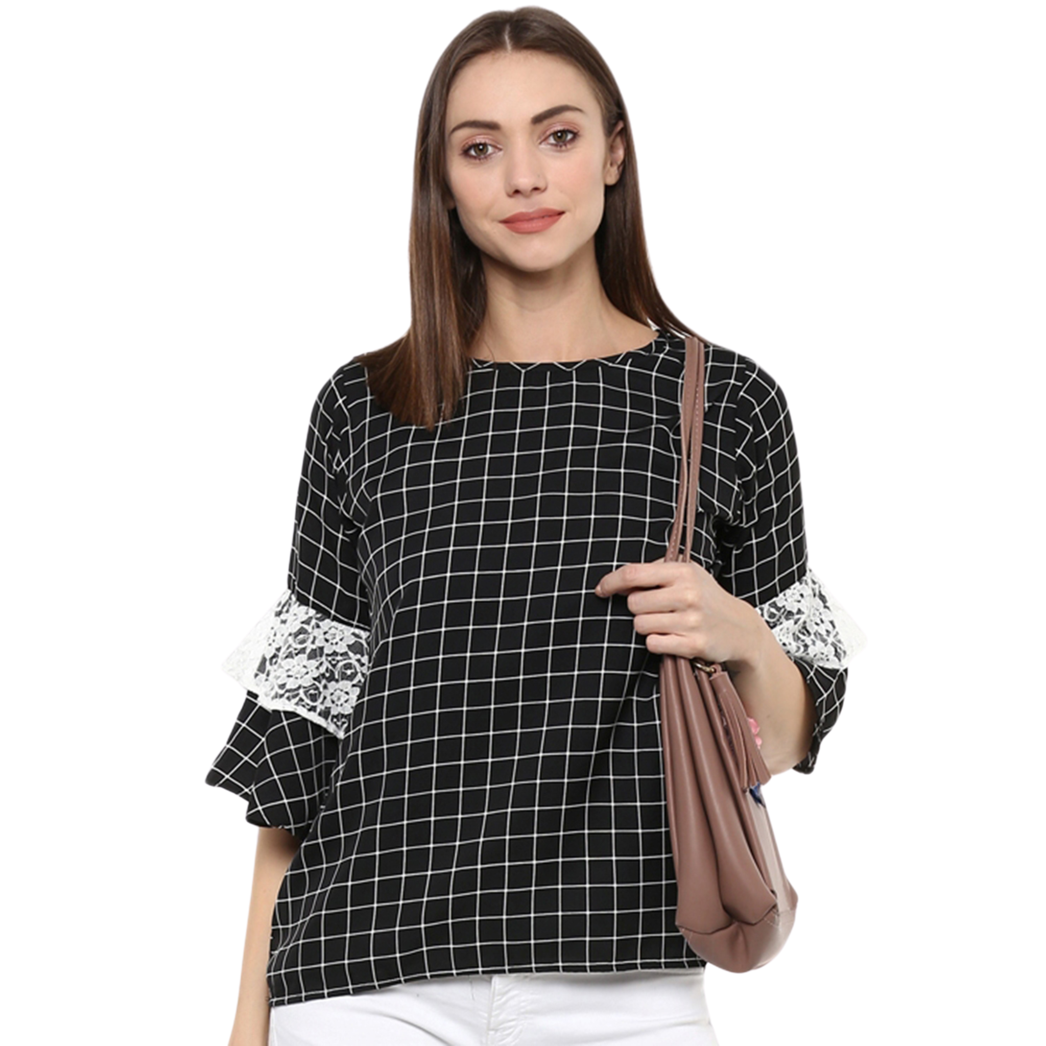 Black Checkered Top