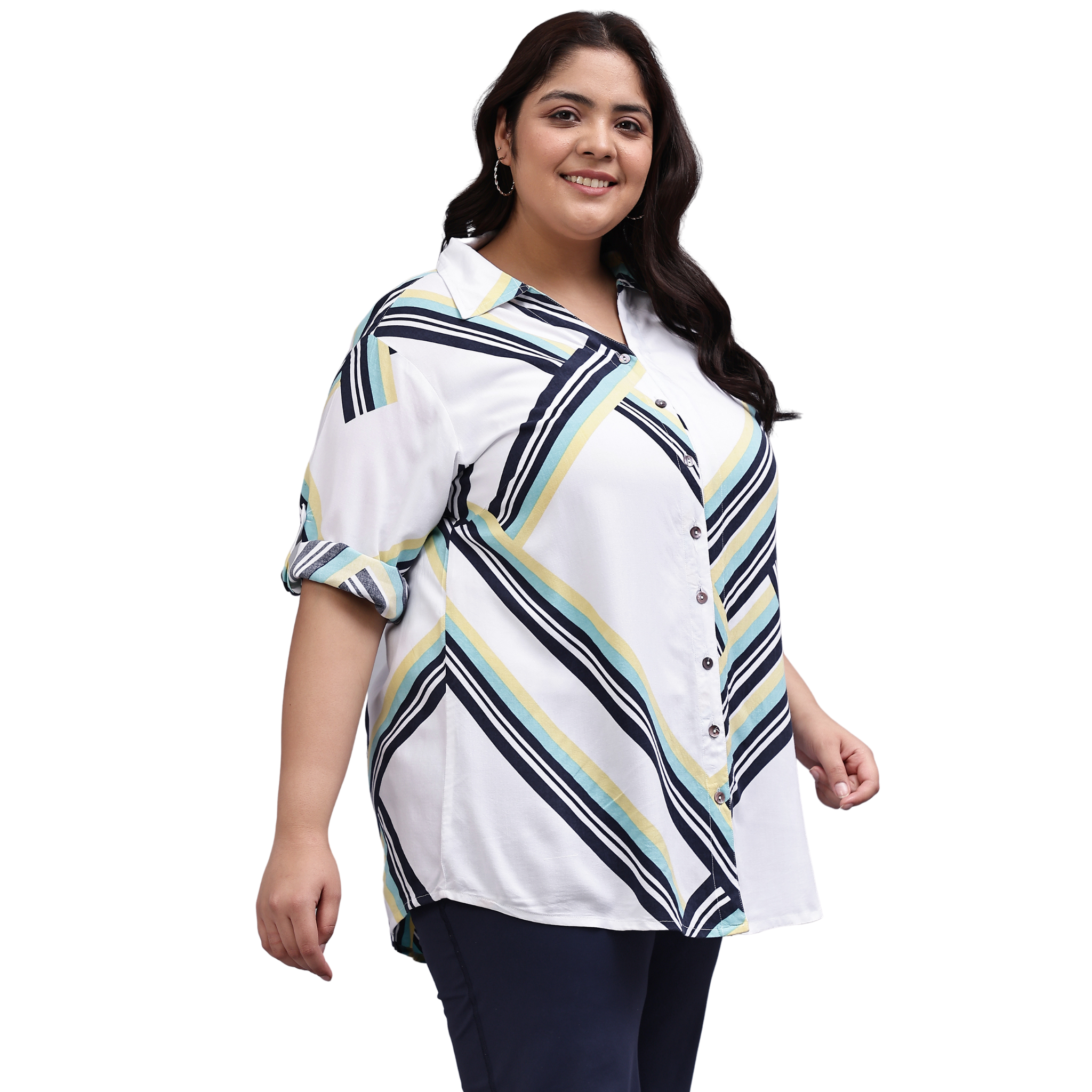 Yellow Stripe Longline Shirt