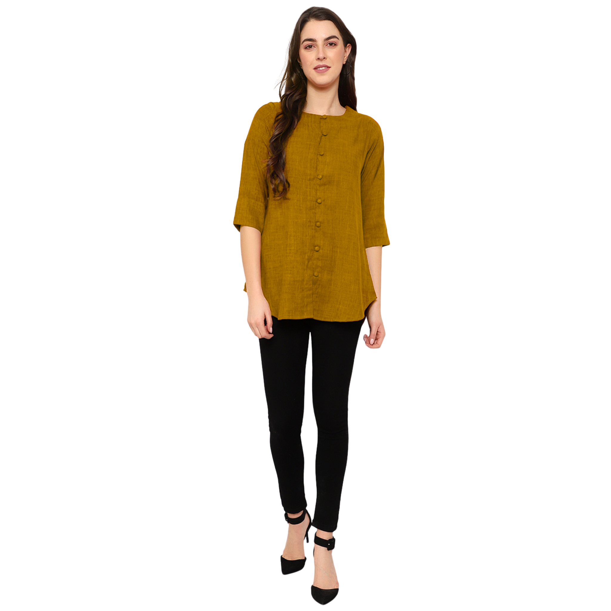 Mustard Cotton Linen Tunic