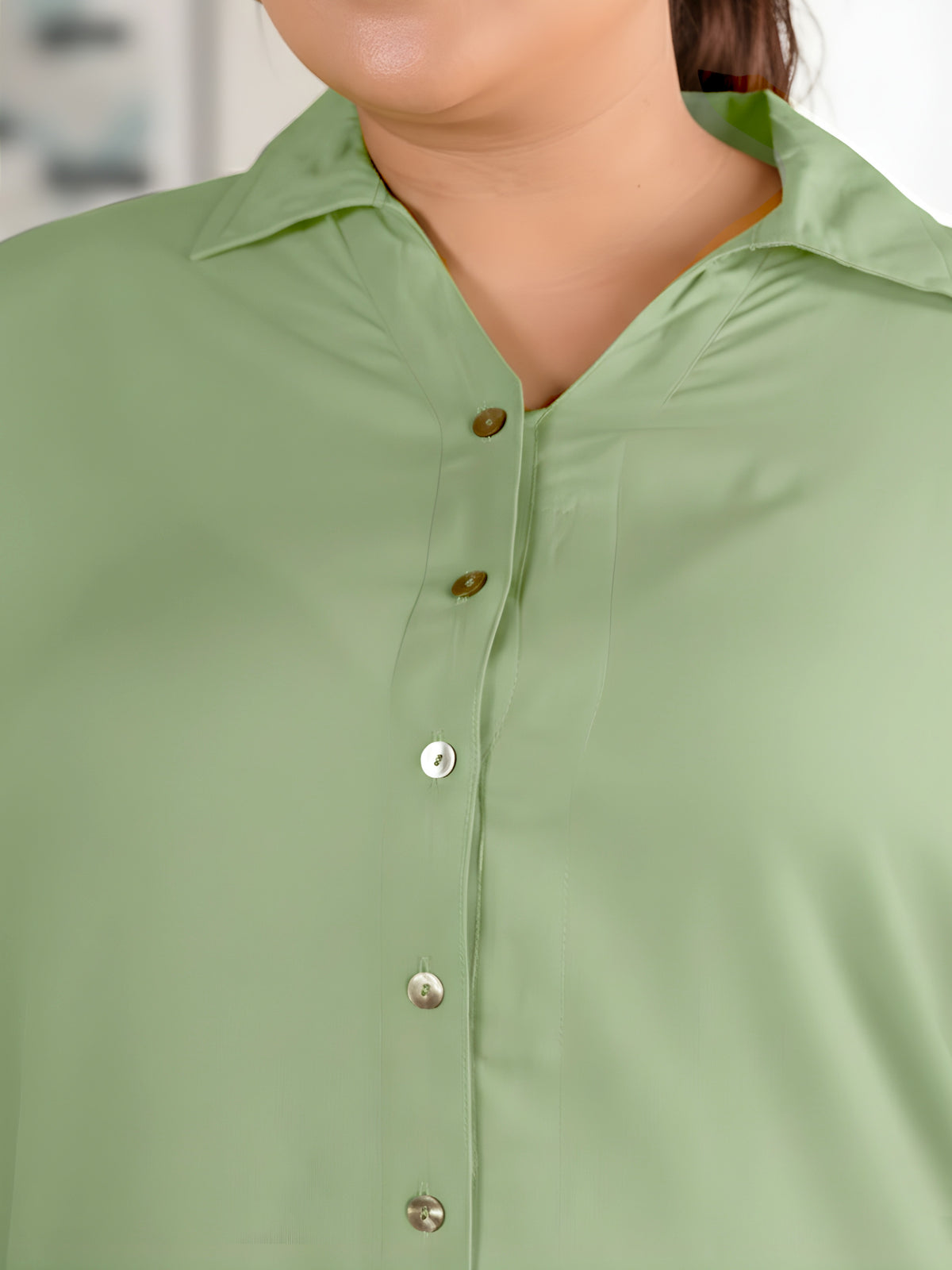 Mint Green Longline Plus Size Shirt