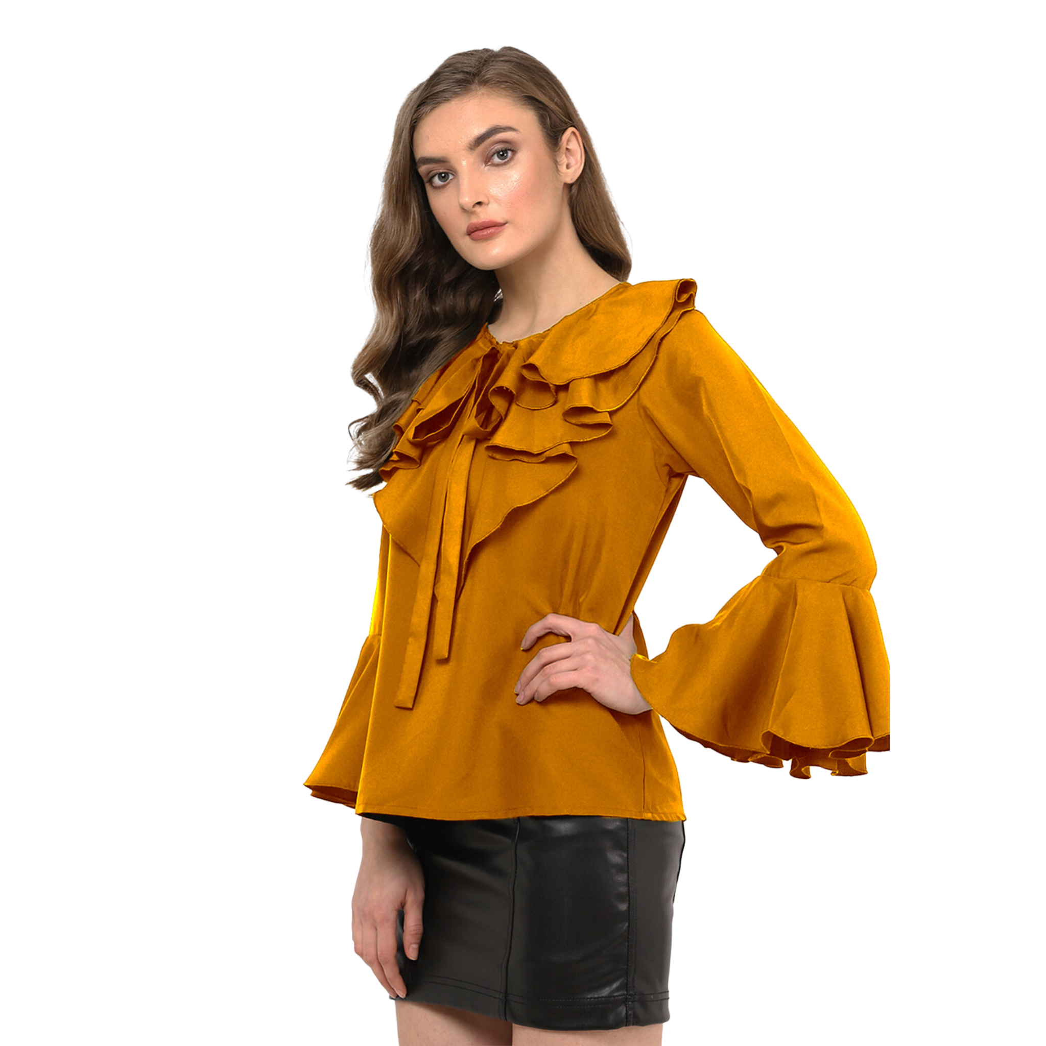Mustard Flared Top