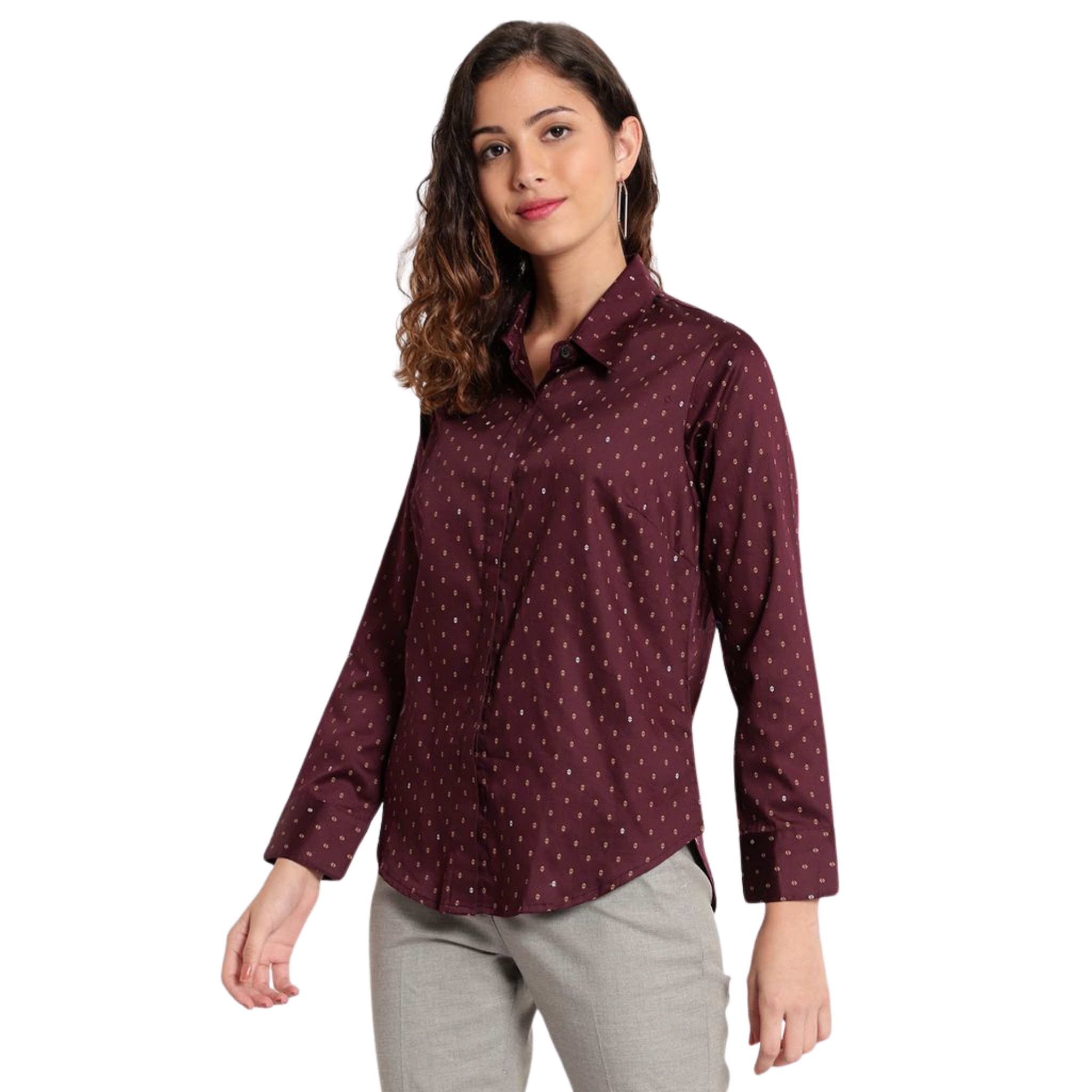 Purple Print Formal Shirt