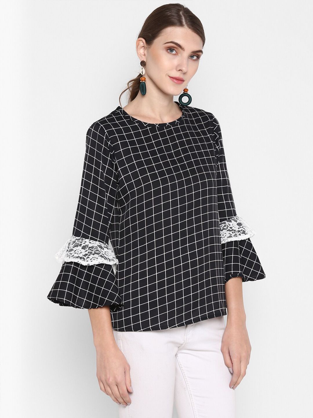 Black Checkered Top — view 8
