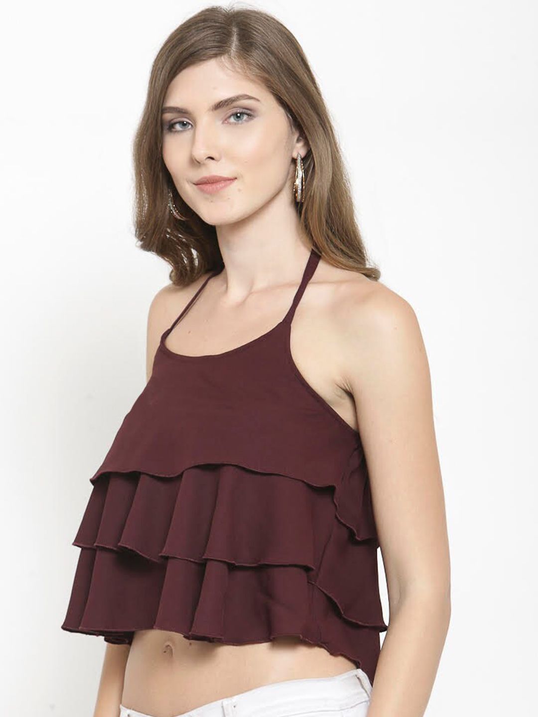 Maroon Crop Top — view 9