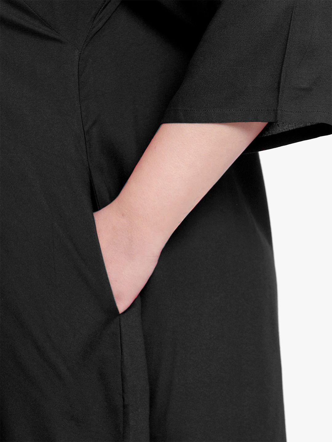 Black Collar Button Plus Size Tunic — view 7