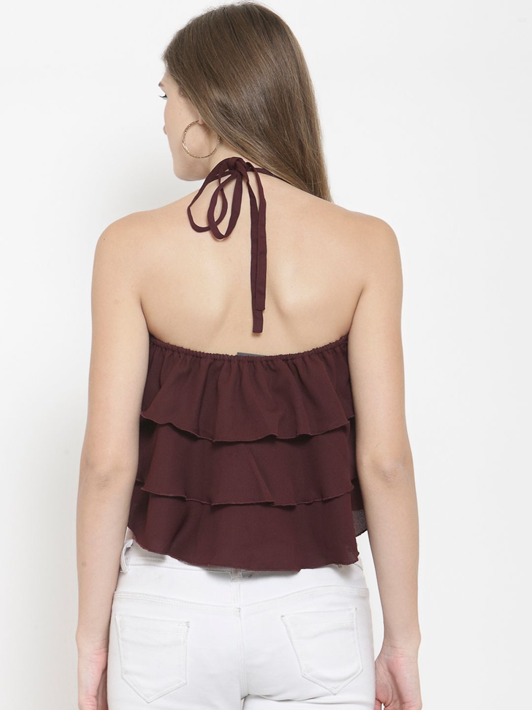 Maroon Crop Top — view 4