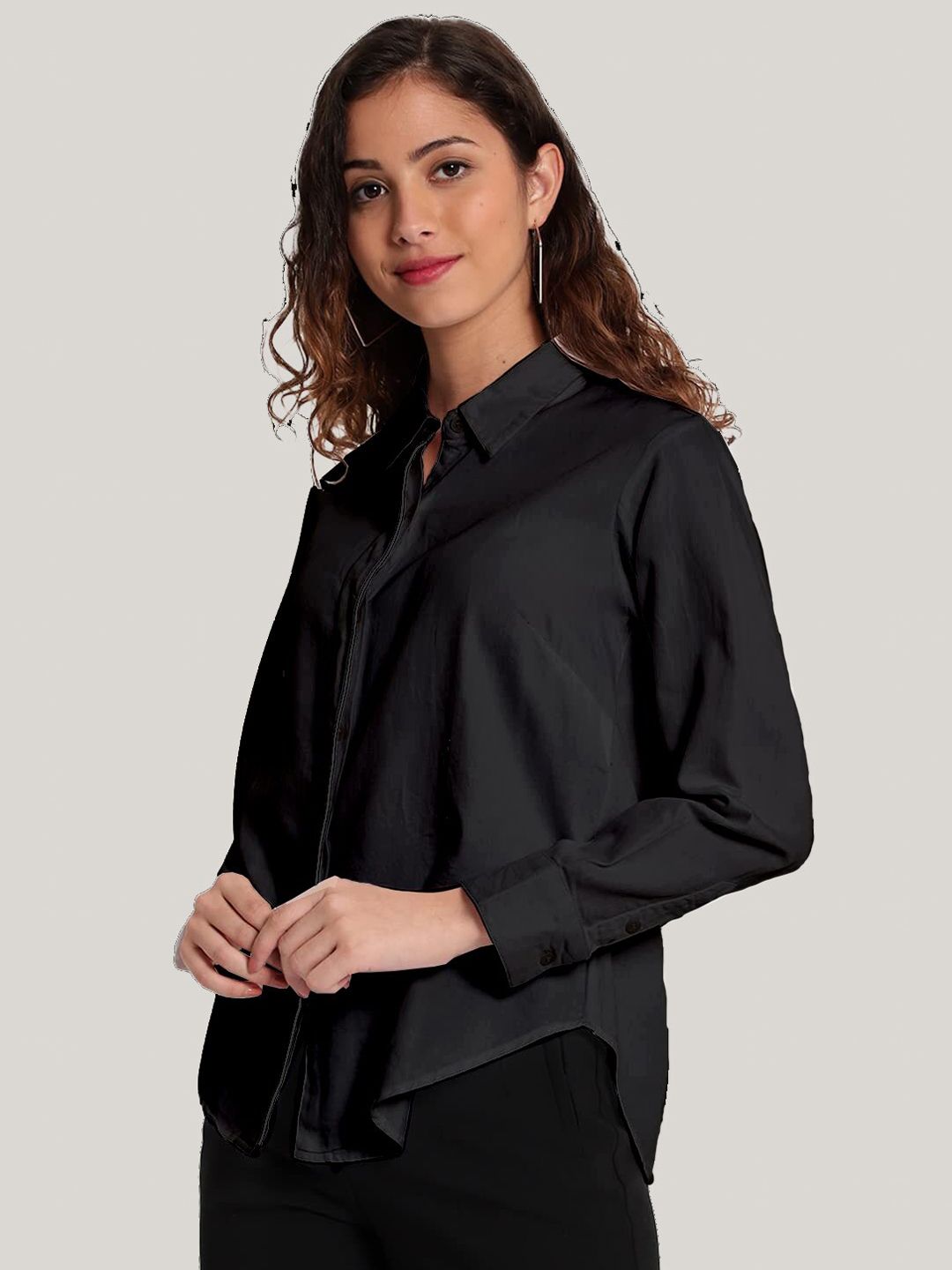 Black Slim Fit Formal Shirt — view 8