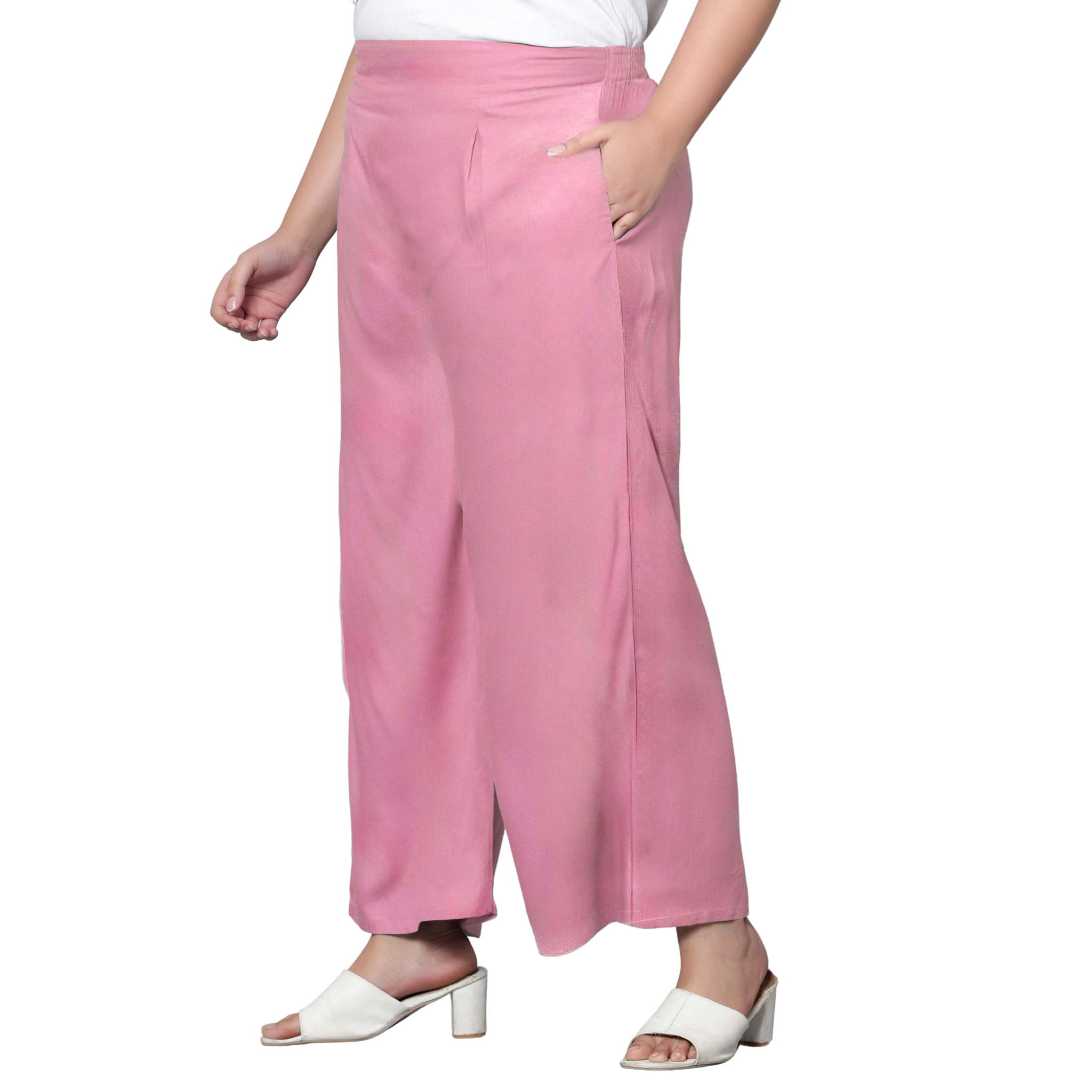 Pink Plus Size Trousers