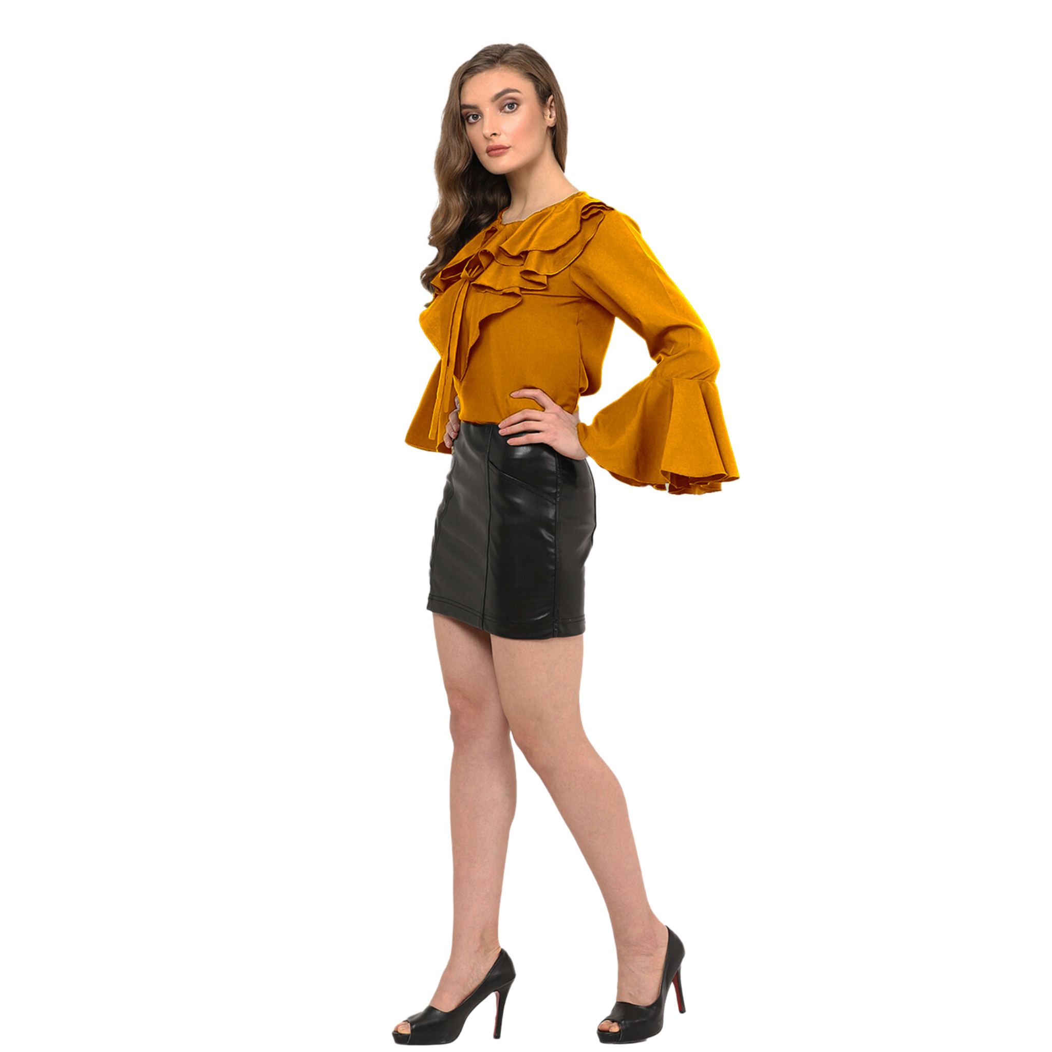 Mustard Flared Top