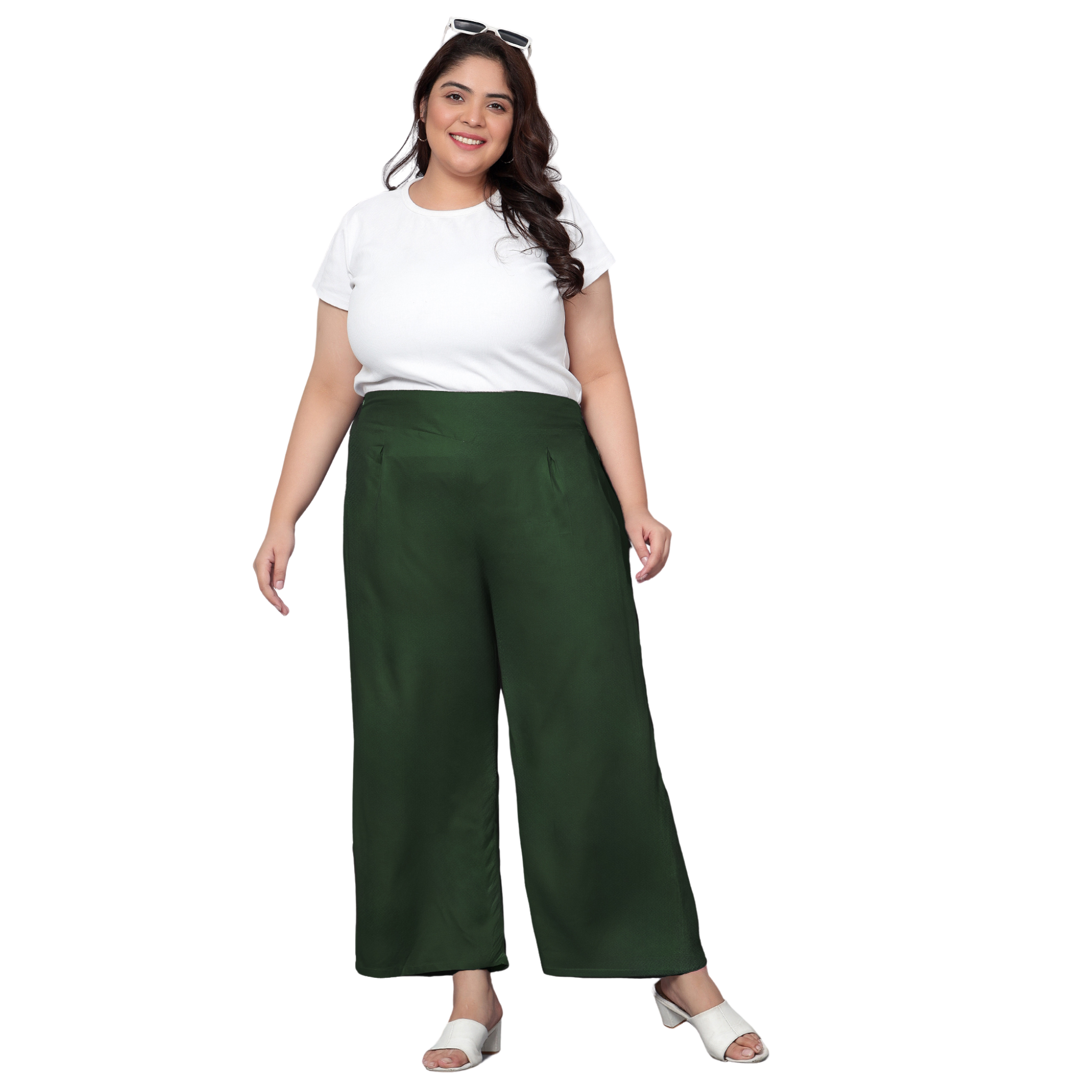 Green Plus Size Trousers