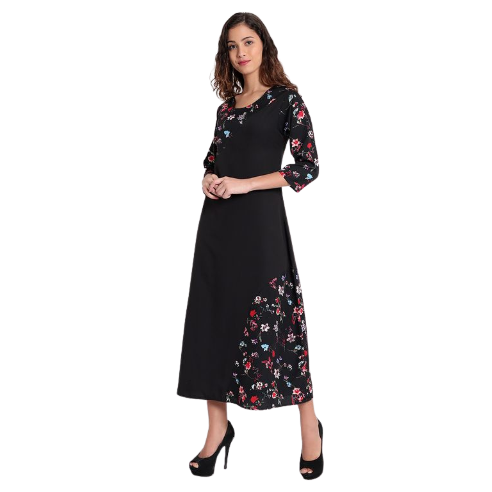 Black Floral Abstract Dress