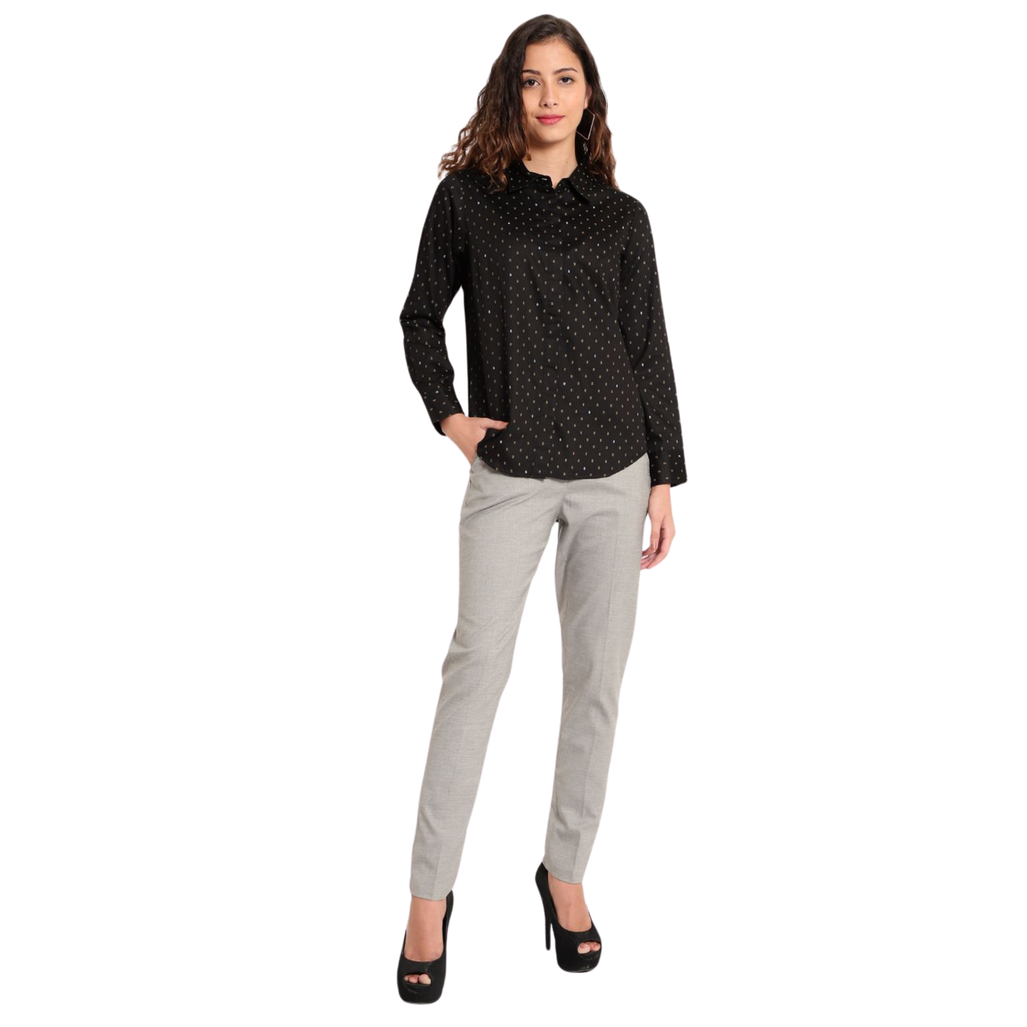 Black Print Formal Shirt