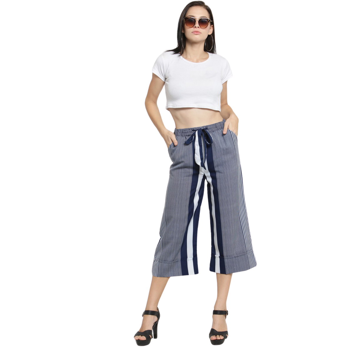 Blue And White Culottes