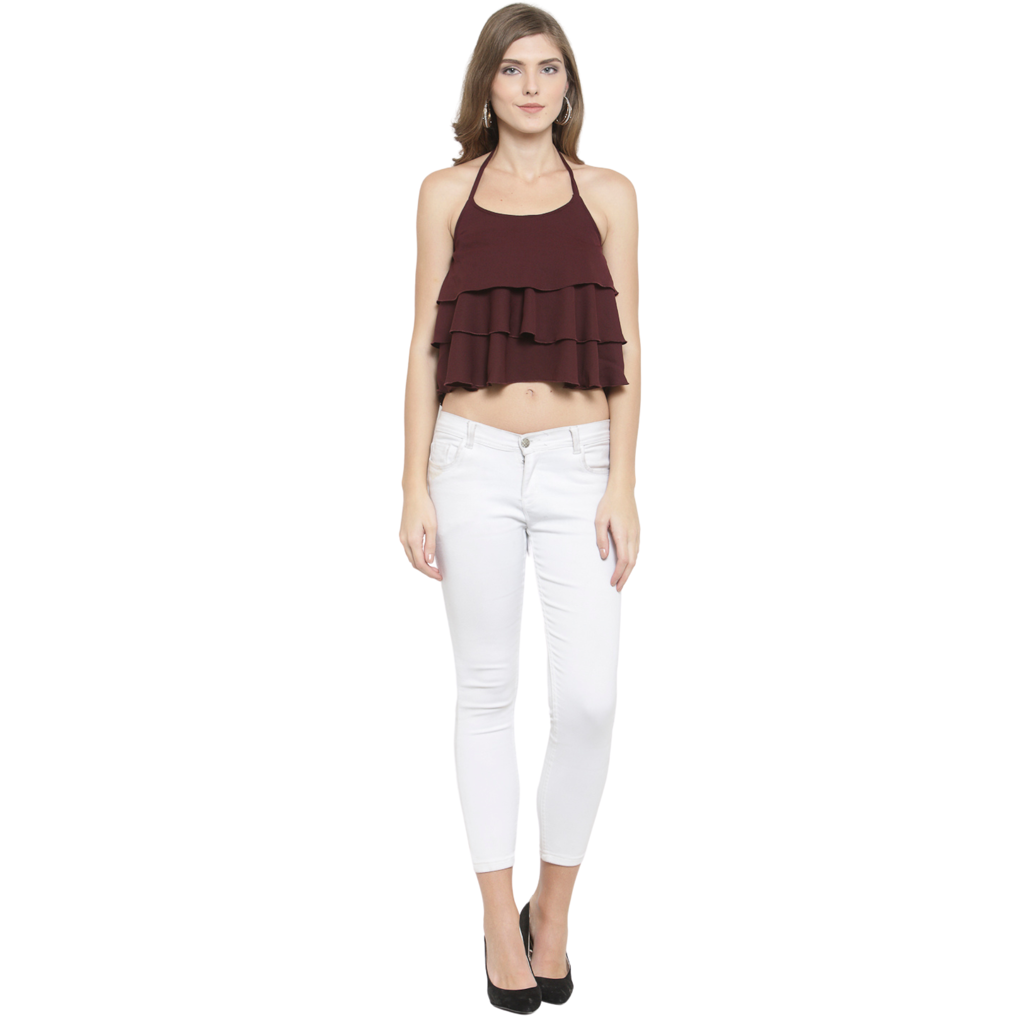Maroon Crop Top