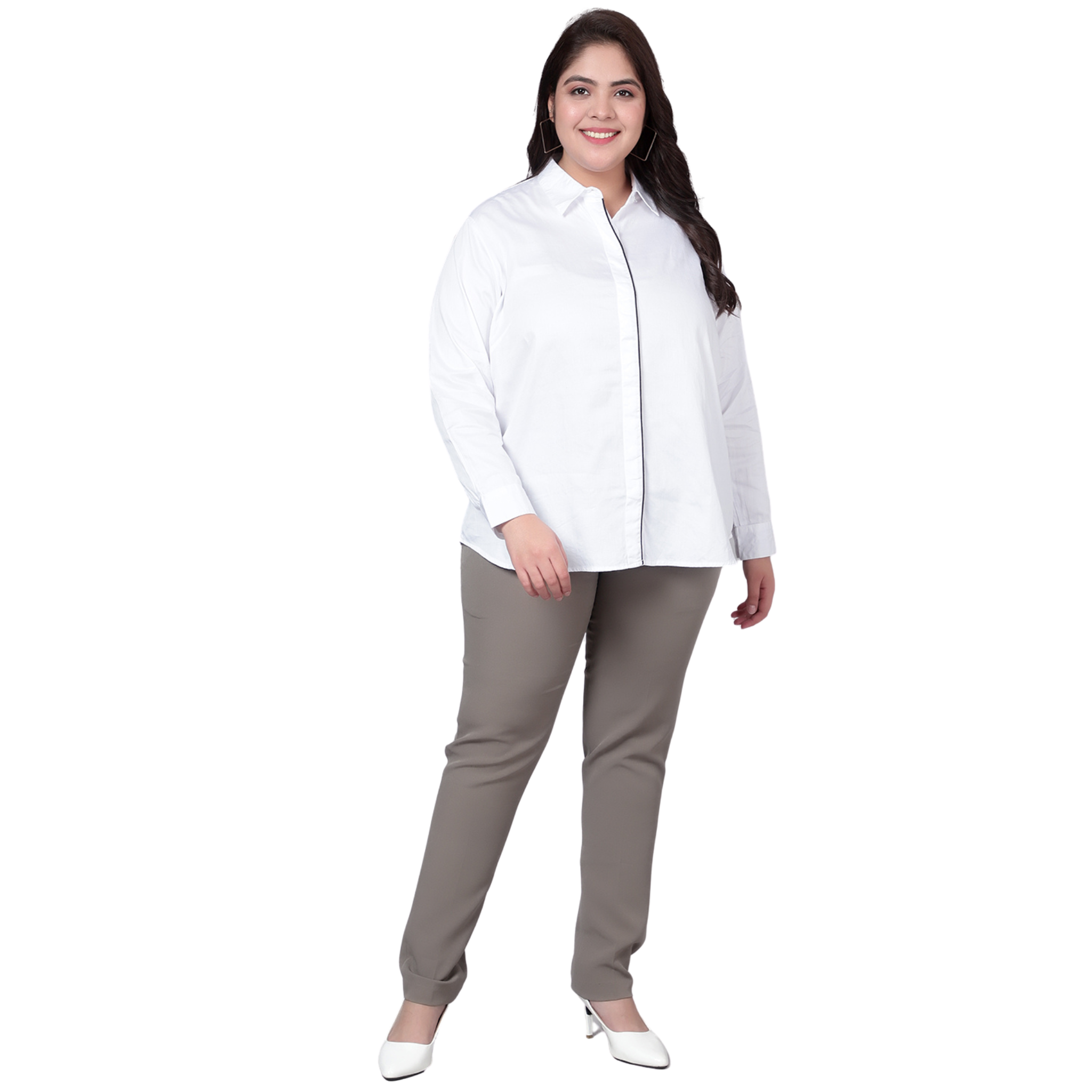 White Formal Plus Size Shirt