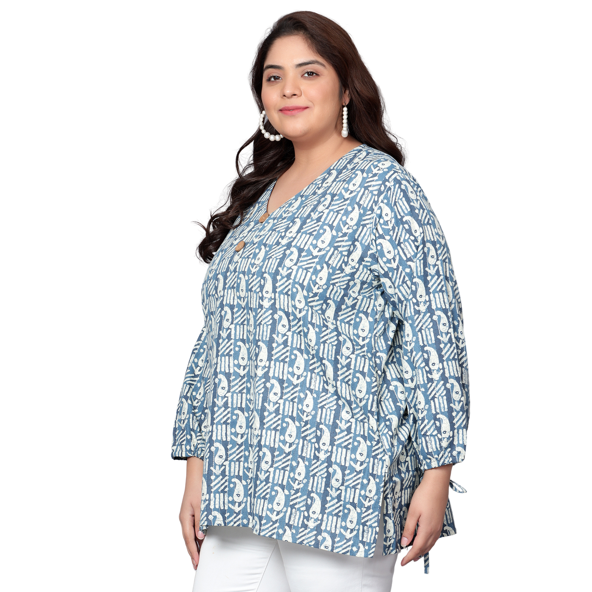 Blue Paisley Plus Size Tunic