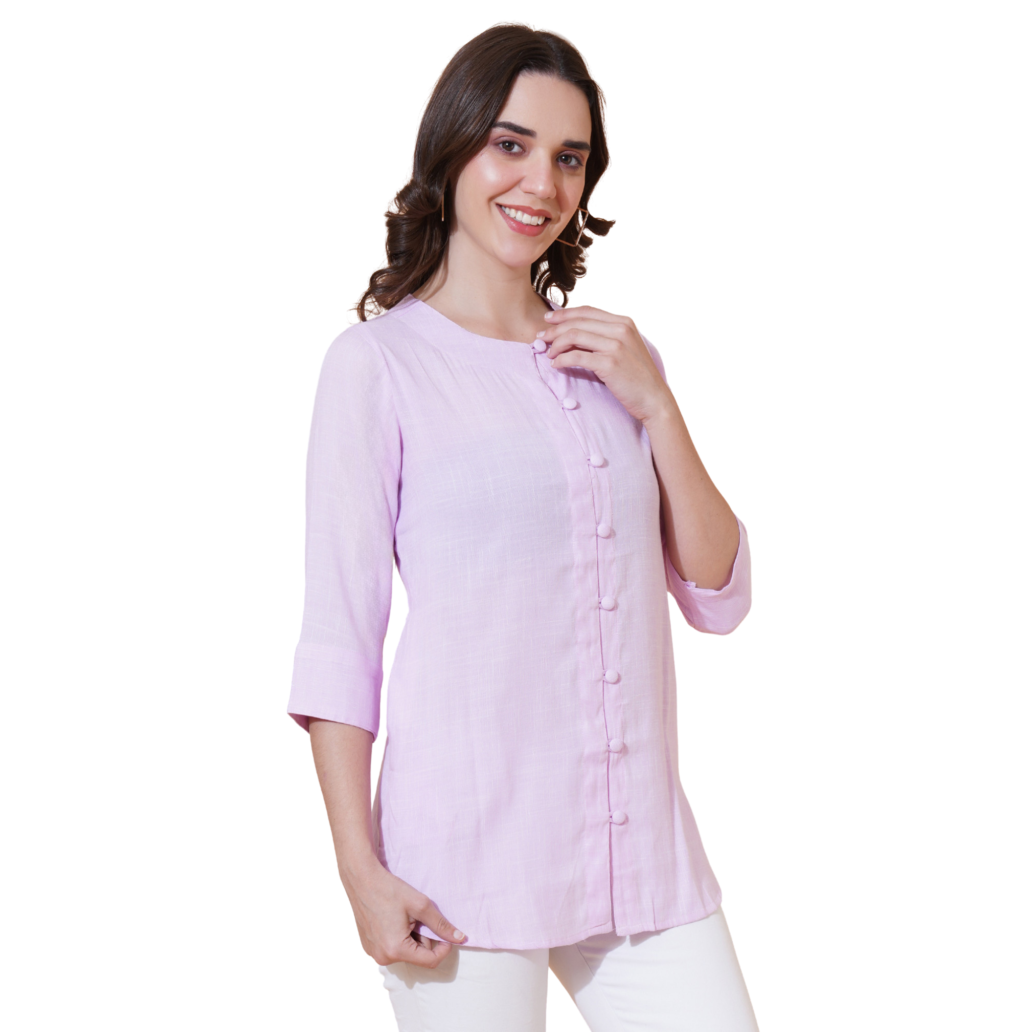 Purple Cotton Linen Tunic