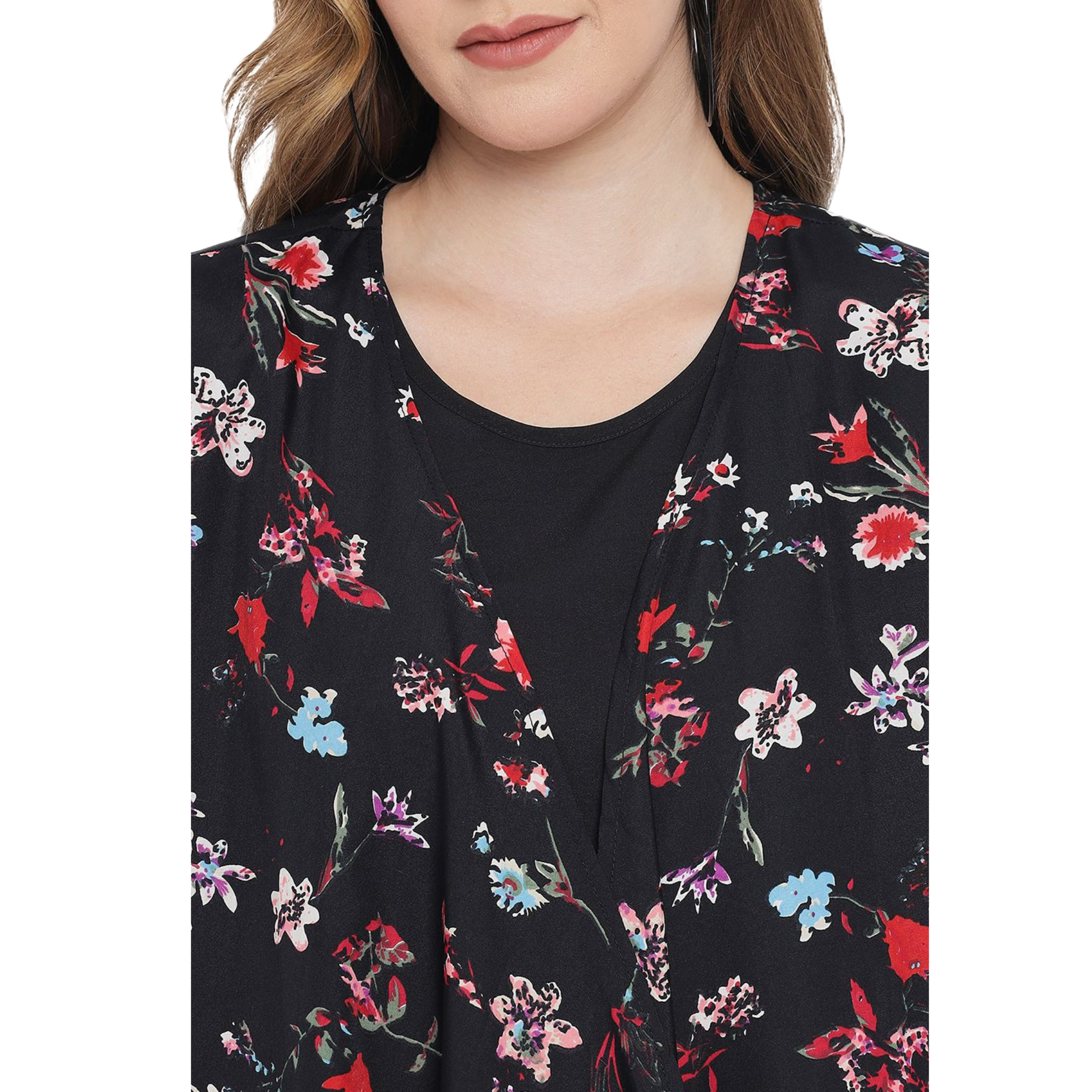 Black Floral Layered Maxi Dress