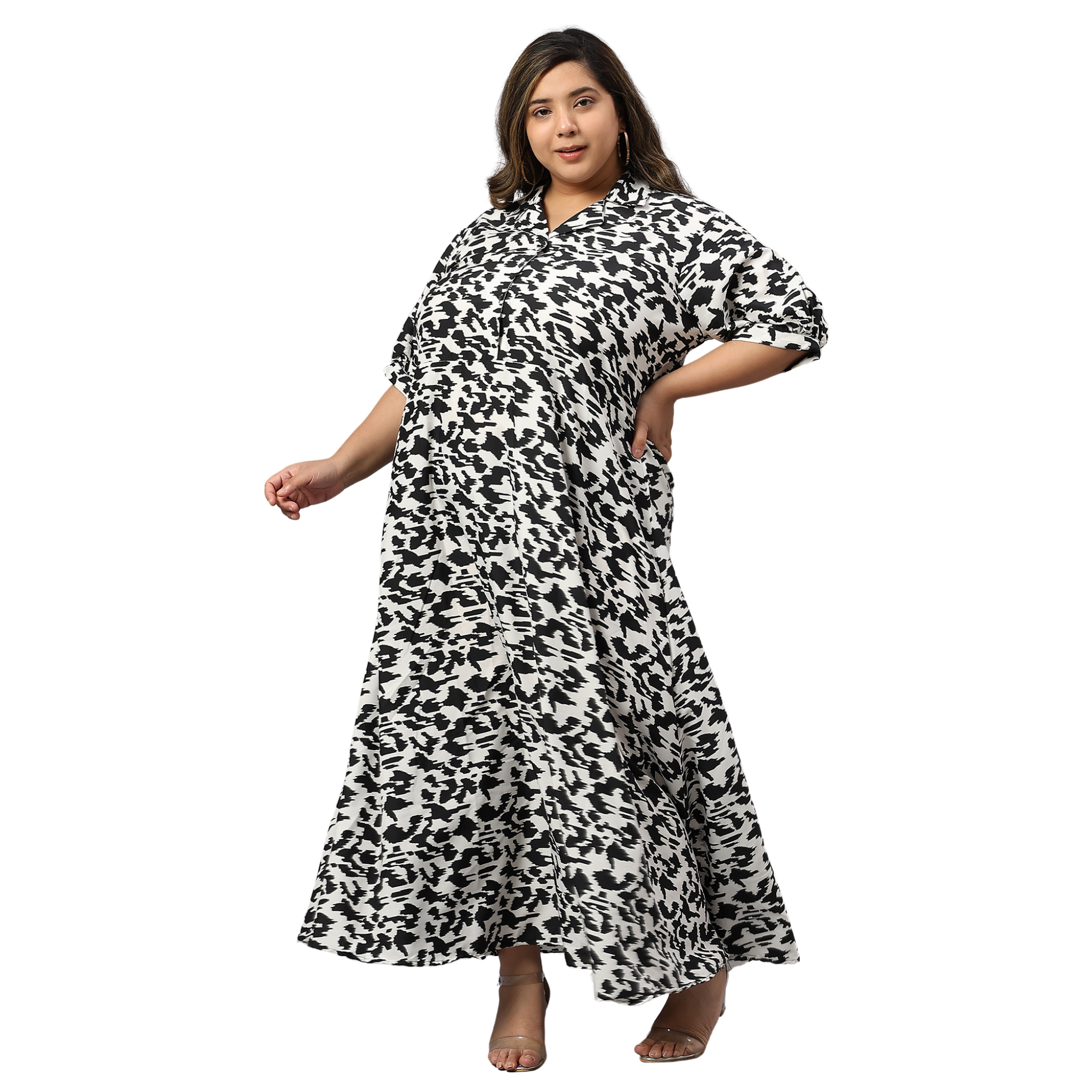 Black and White Plus Size Dress