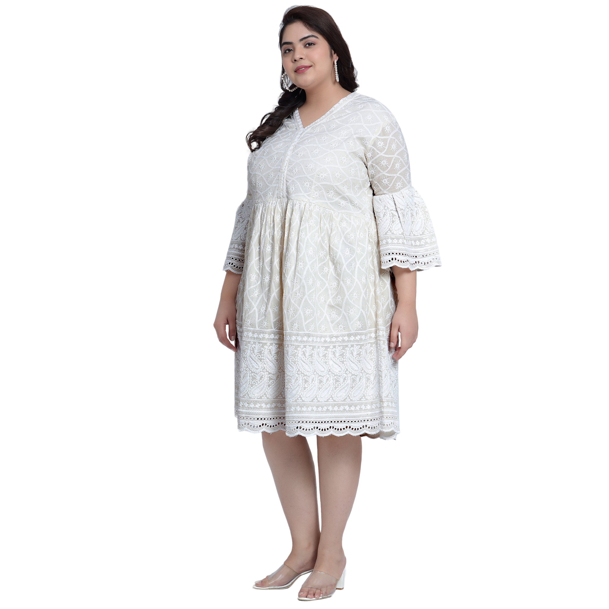 White Lace Plus Size Dress