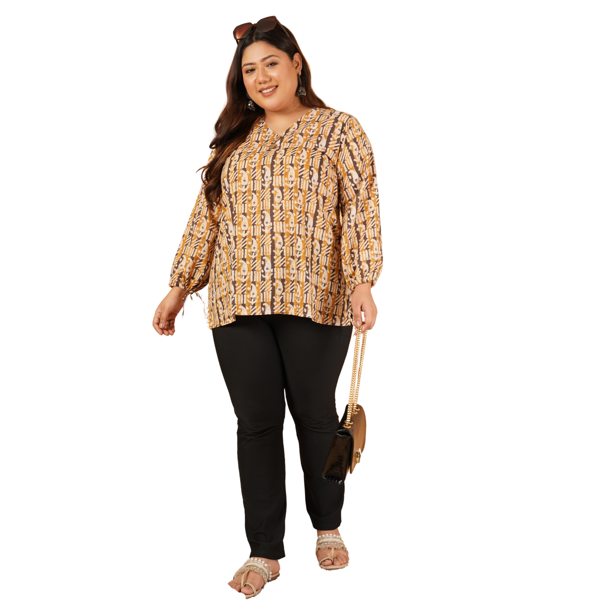 Mustard Paisley Plus Size Tunic