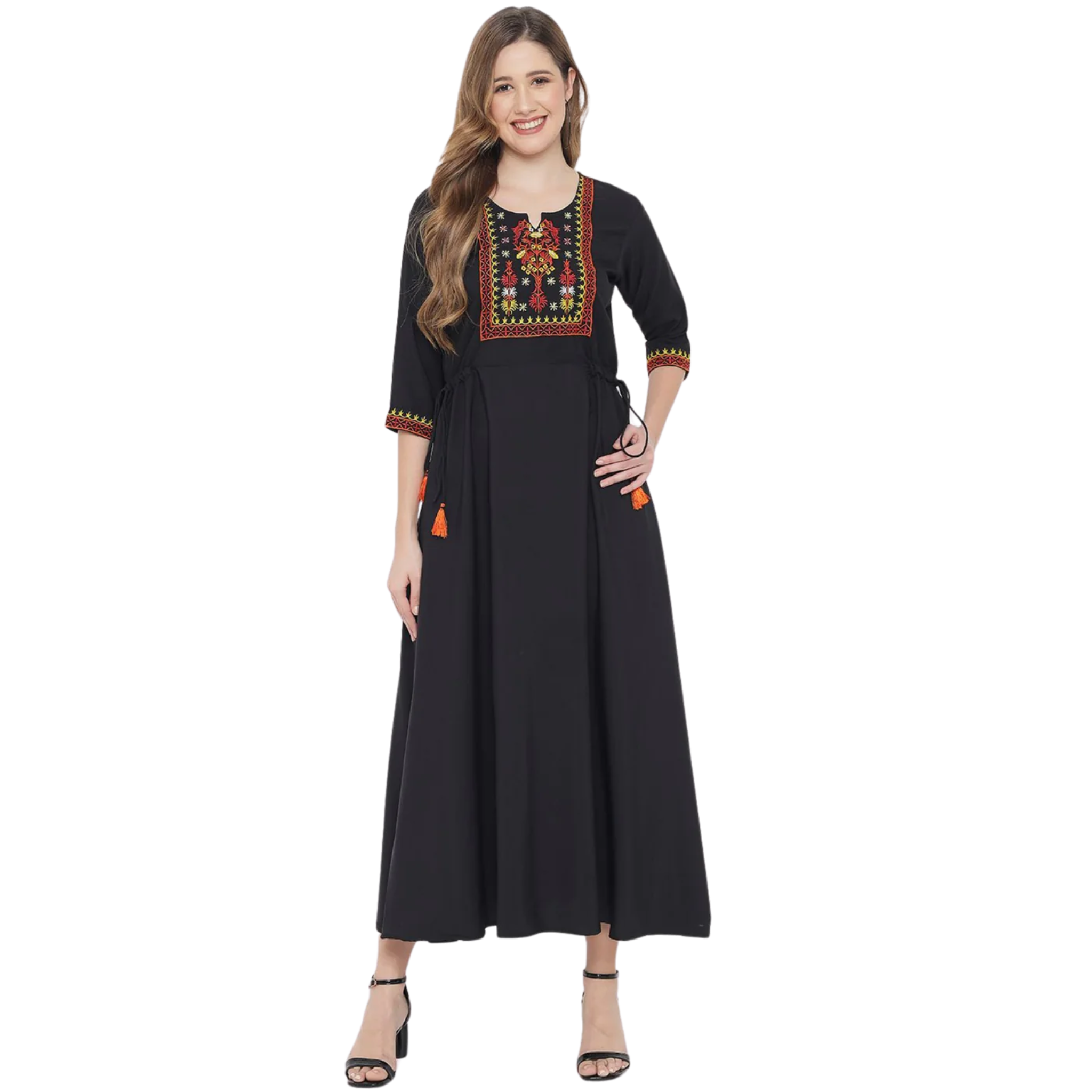Black Embroidered Dress