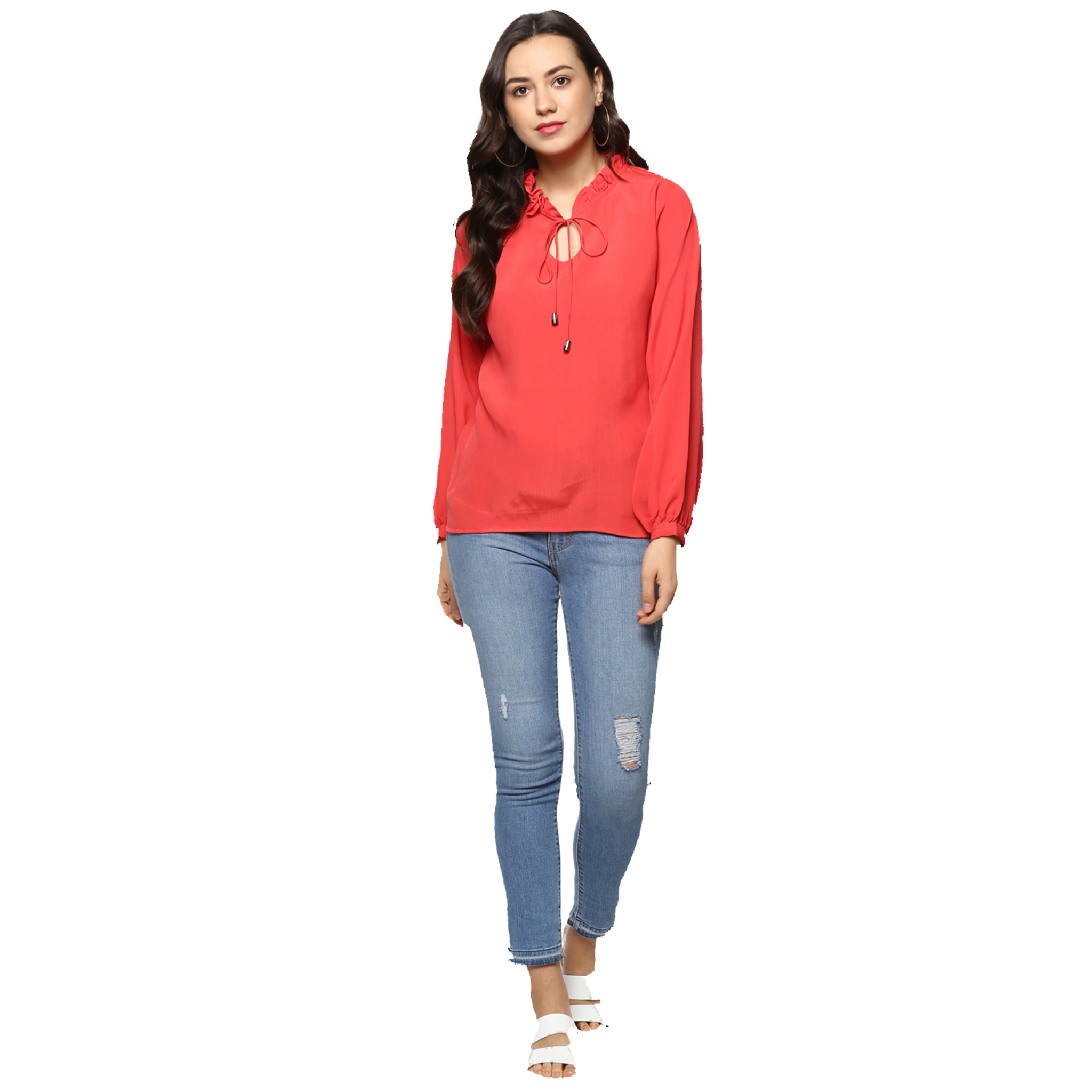 Red Crepe Top