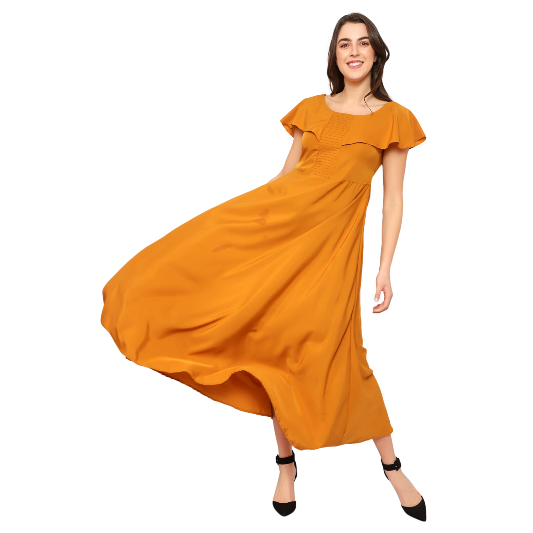 Yellow Solid Maxi Dress