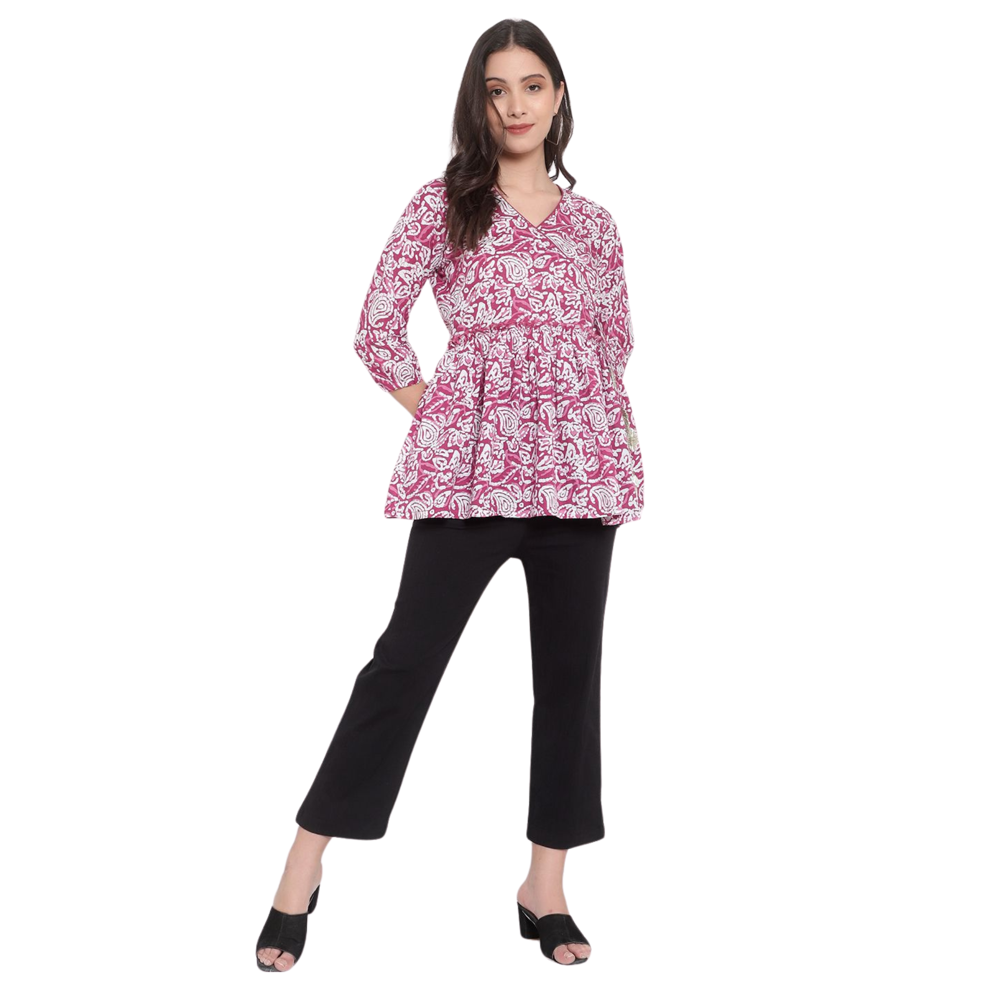 Pink Hand Block Print Tunic