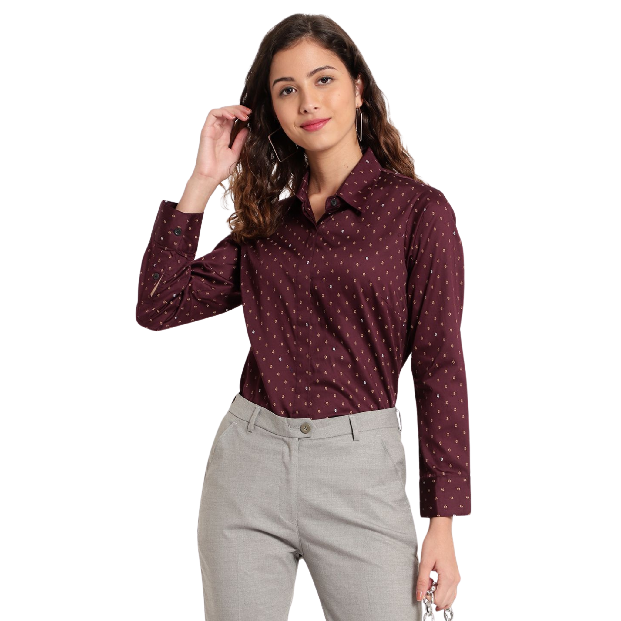 Purple Print Formal Shirt