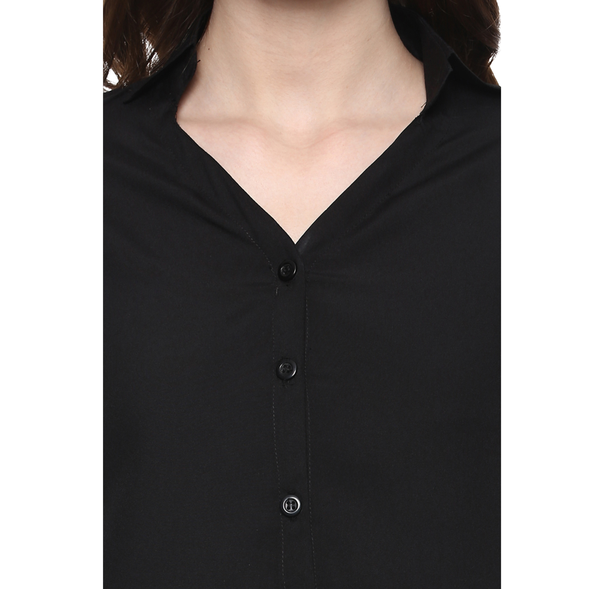 Black Cold Shoulder Ruffled Shirt