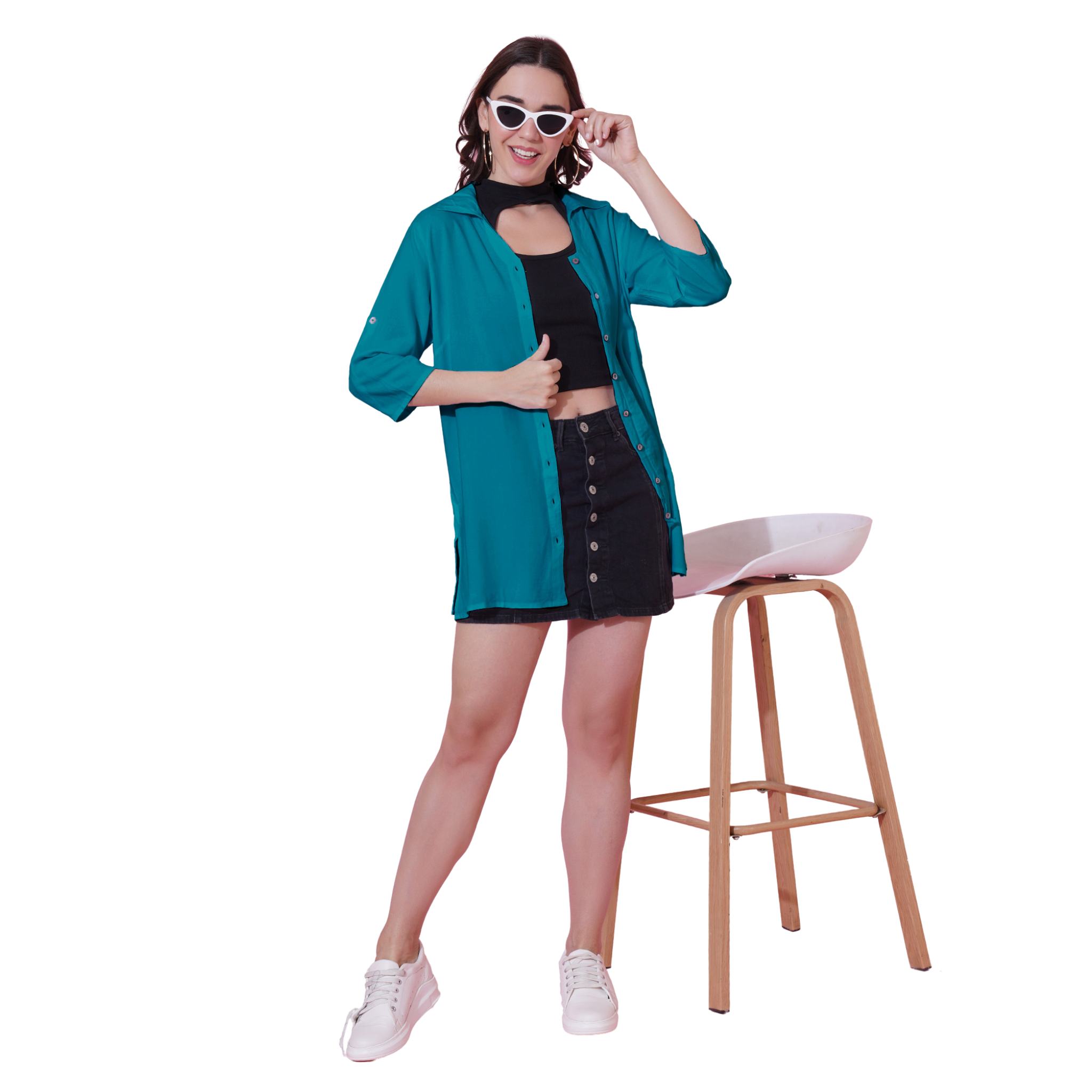Turquoise Oversize Shirt