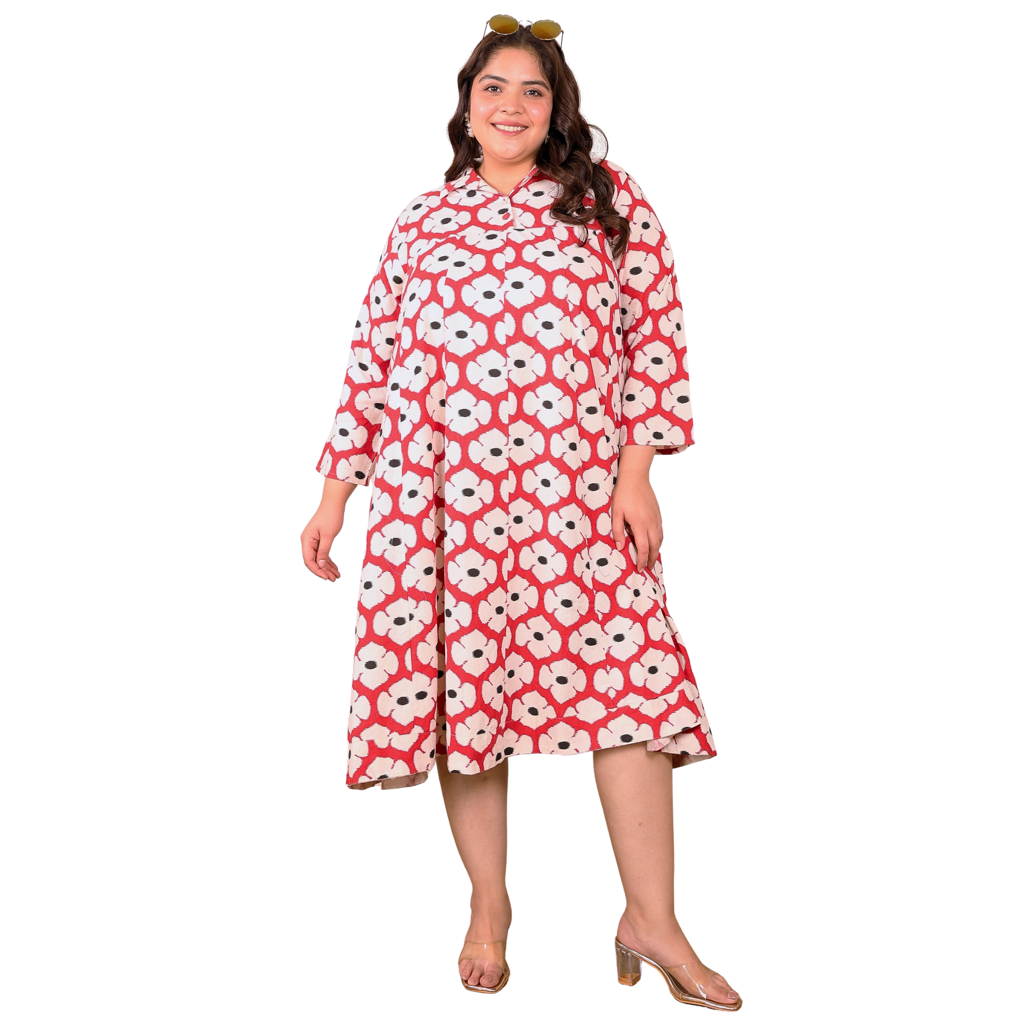 Red Floral Kali Plus Size Dress