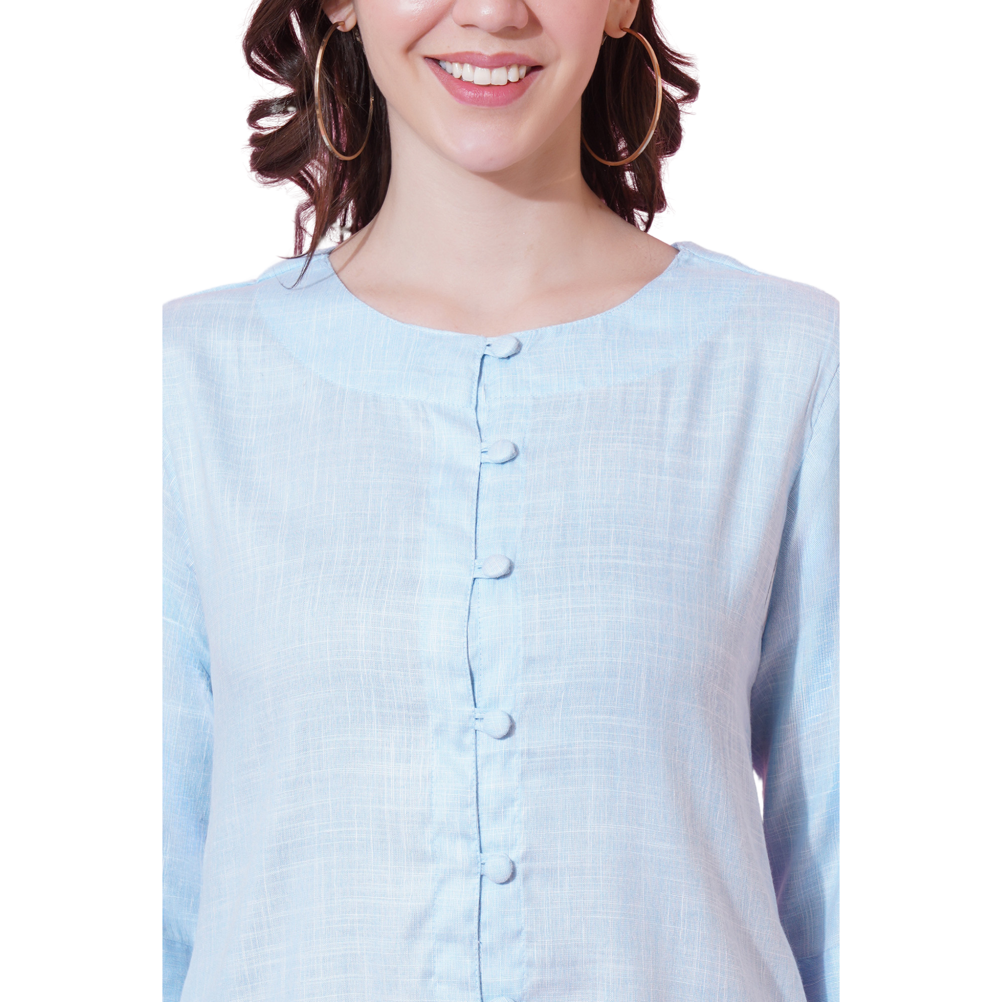 Blue Cotton Linen Tunic