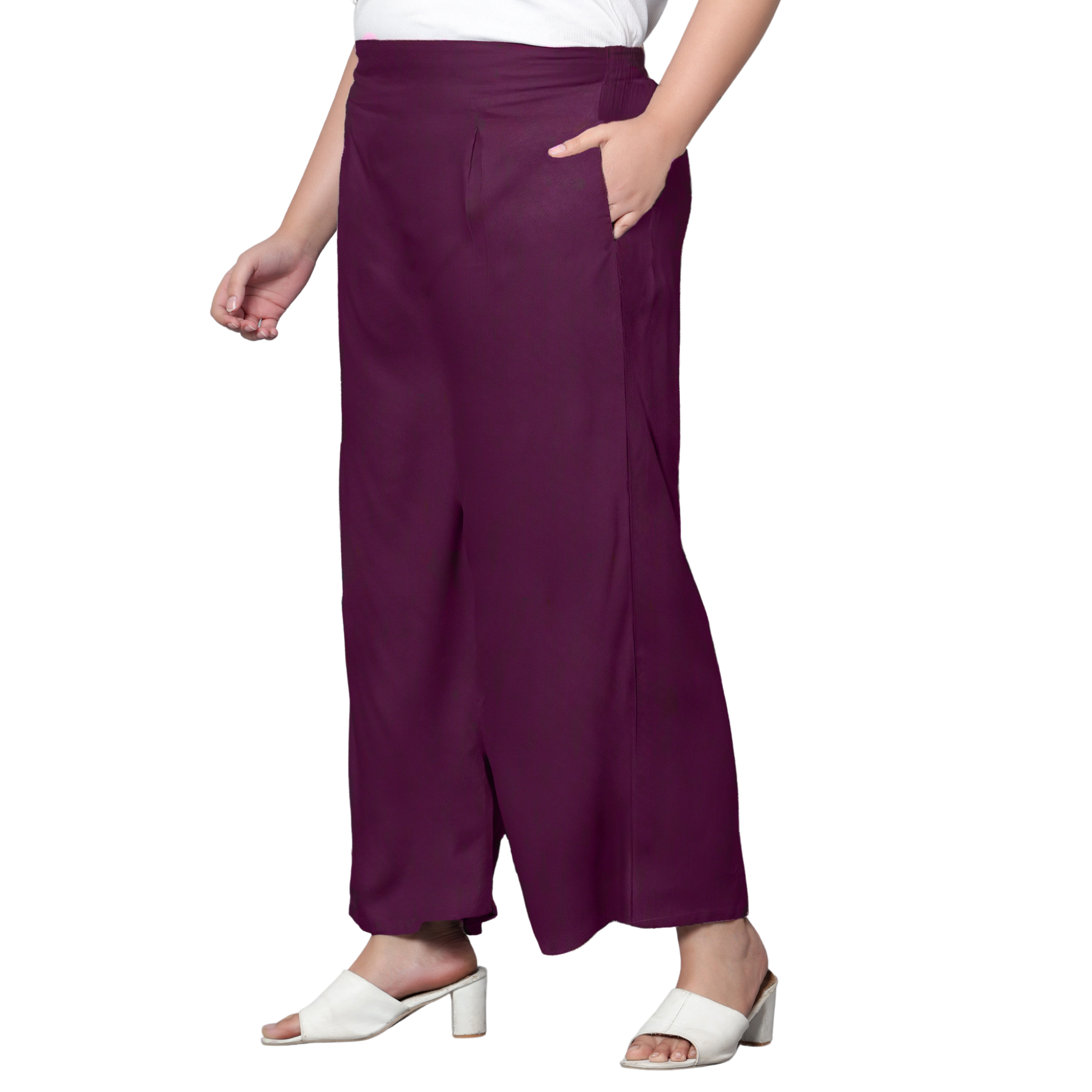 Purple Plus Size Trousers