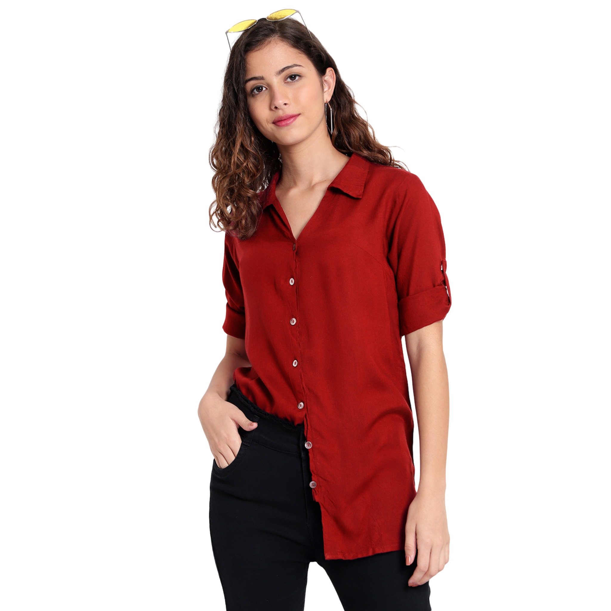 Maroon Longline Shirt