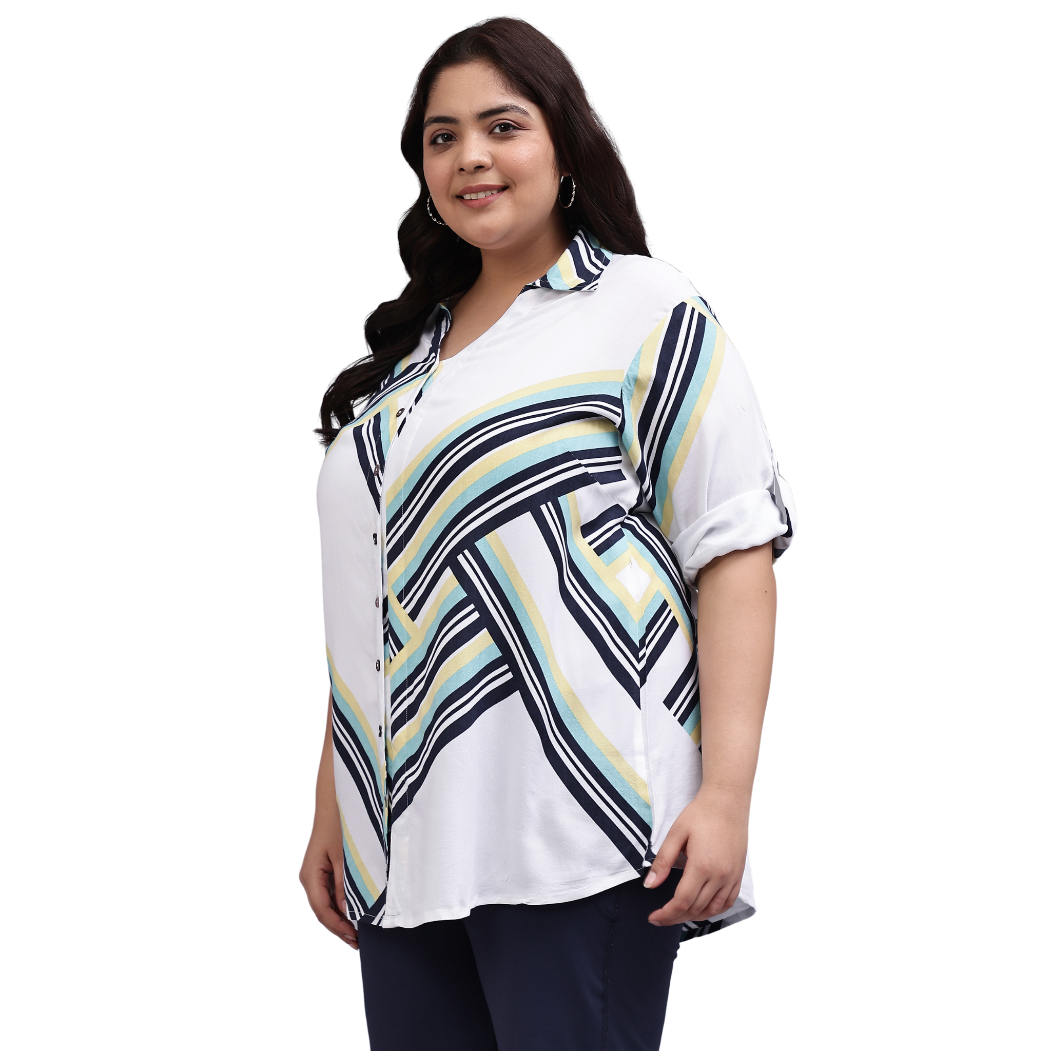 Yellow Stripe Longline Shirt