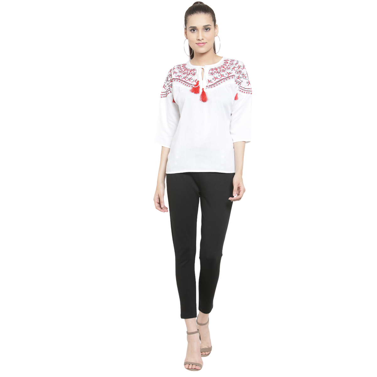 White Embroidered Top