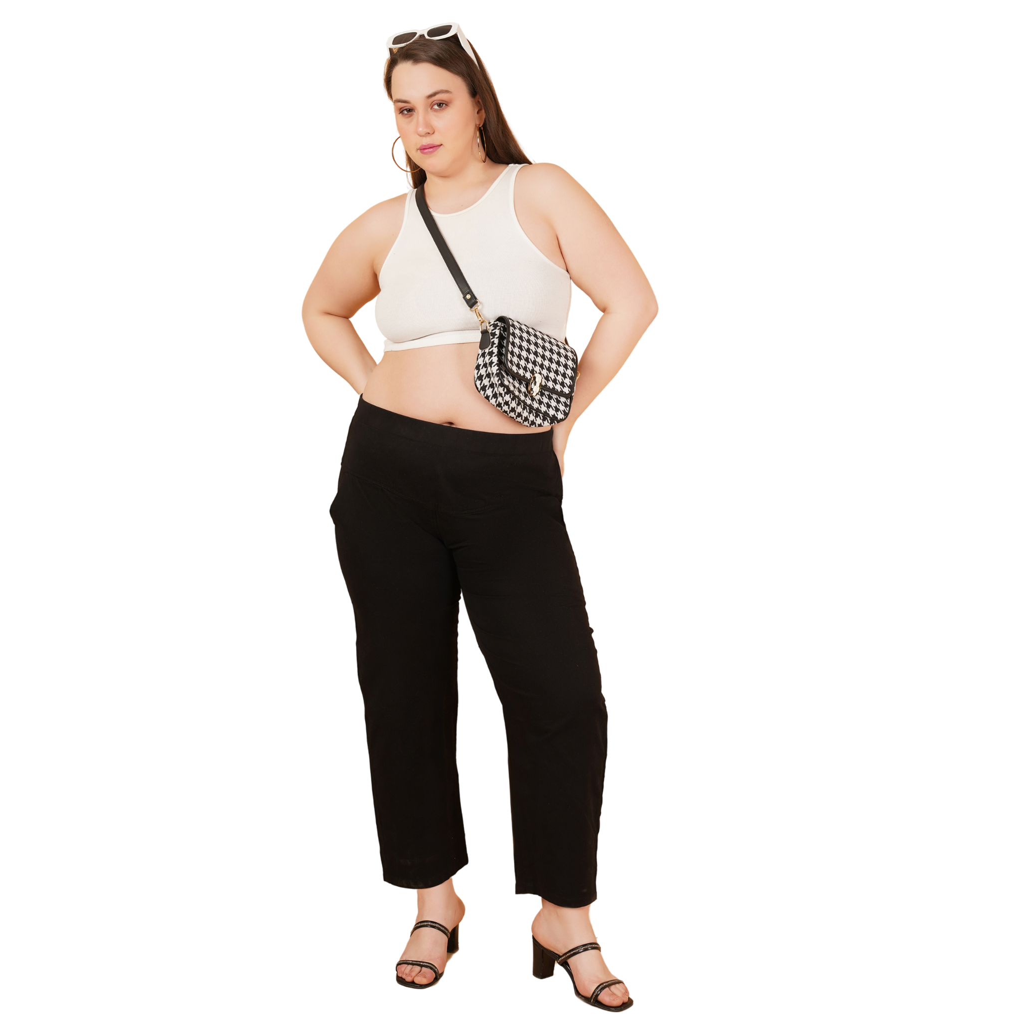 Black Cargo Cotton Trousers
