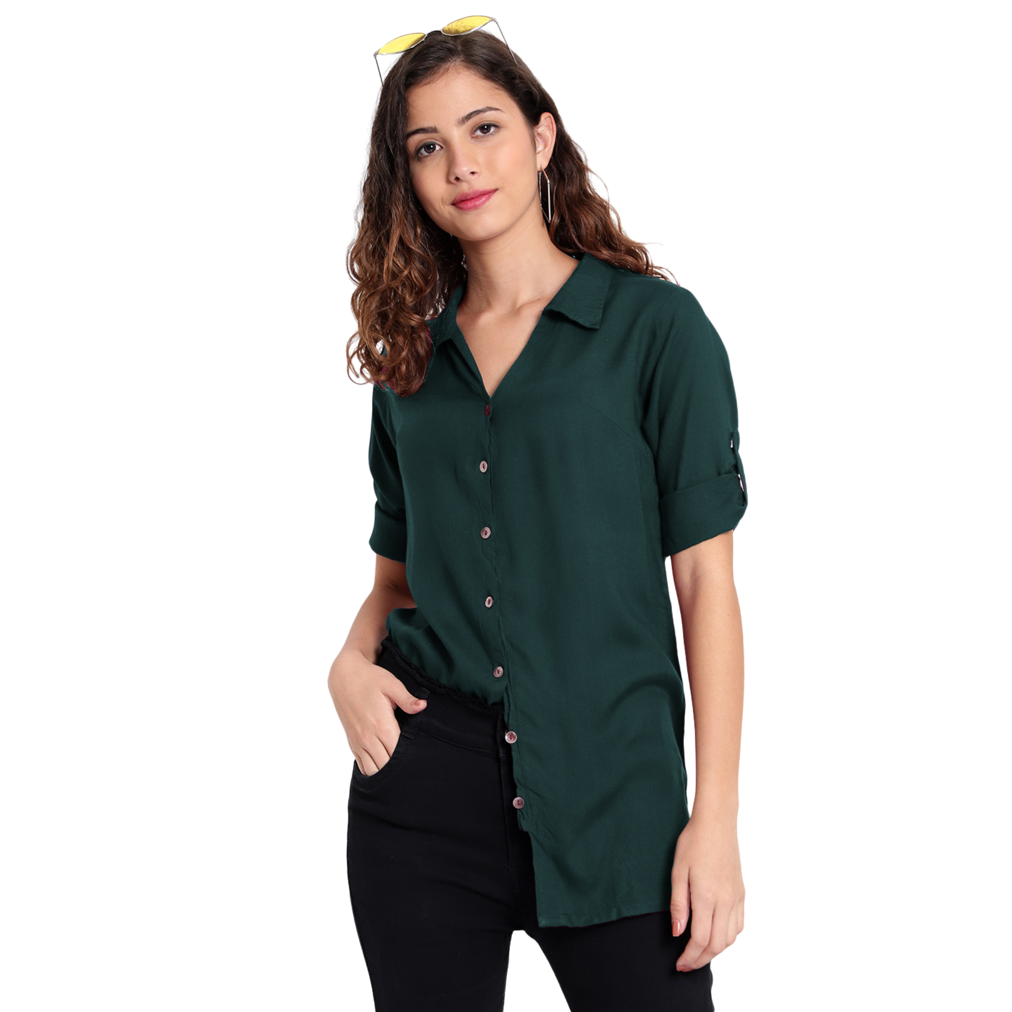 Dark Green Longline Shirt