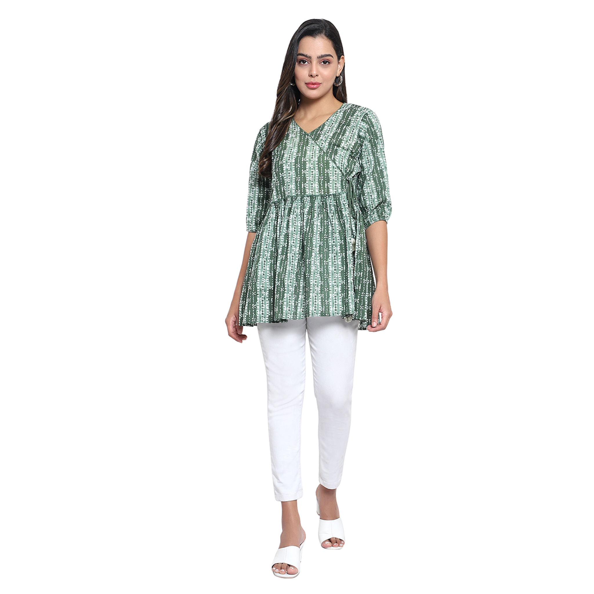Green Hand Block Print Tunic