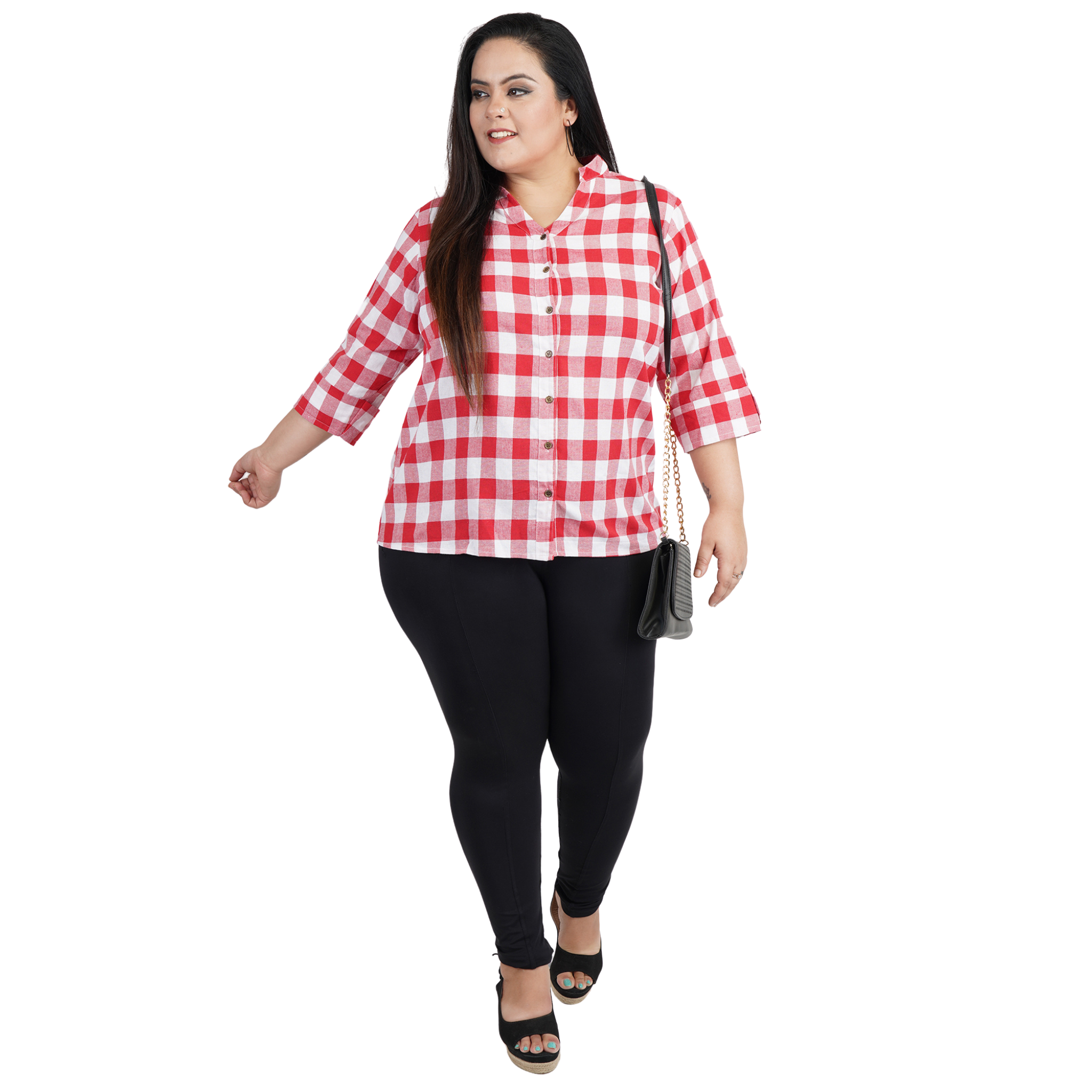 Red Checkered Plus Size Shirt