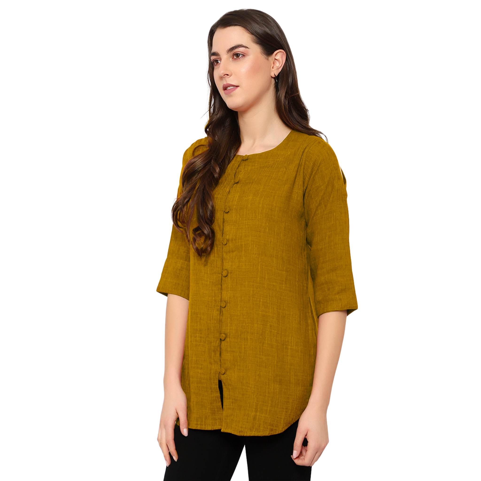 Mustard Cotton Linen Tunic
